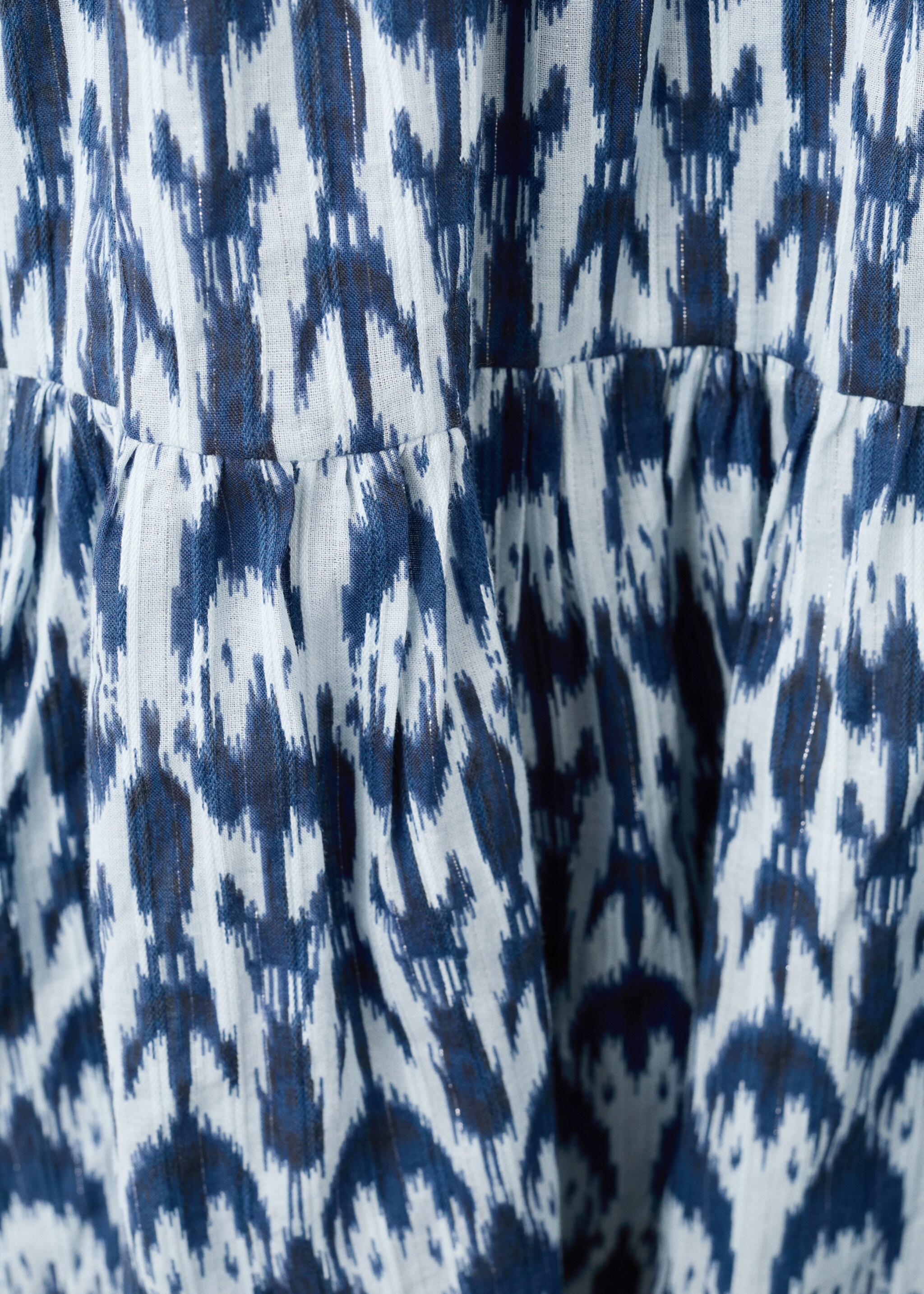 Short patterned dress - Details of the article 0, Navy. Ref: 27095955-00.