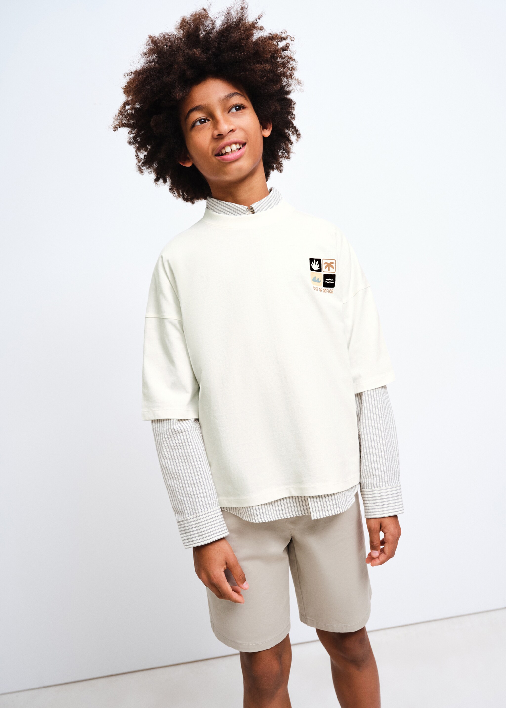 Bermuda coton - Plan moyen, Sable. Ref: 27095961-00.