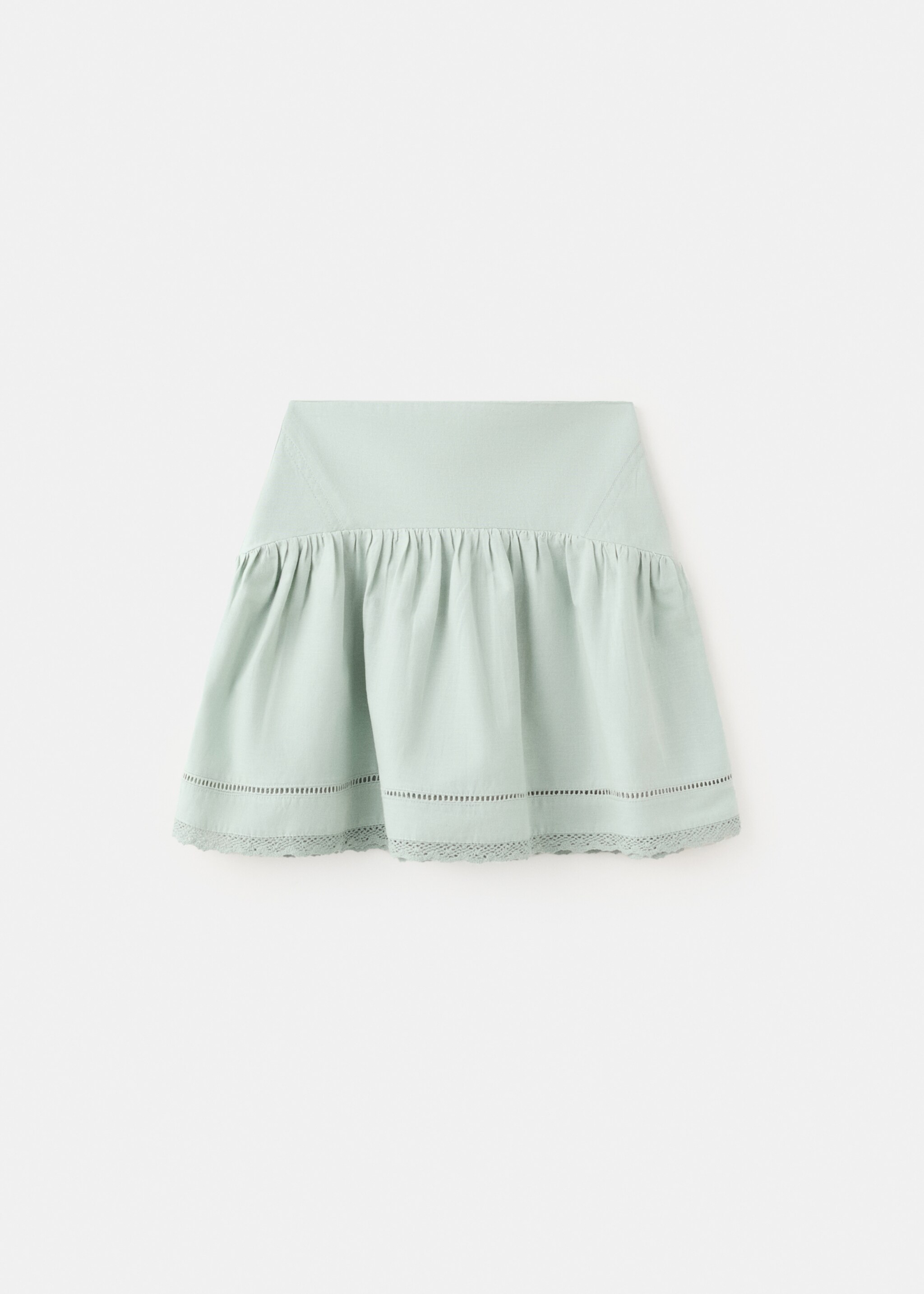 Short cotton skirt - Article without model, Aqua Green. Ref: 27095968-00.
