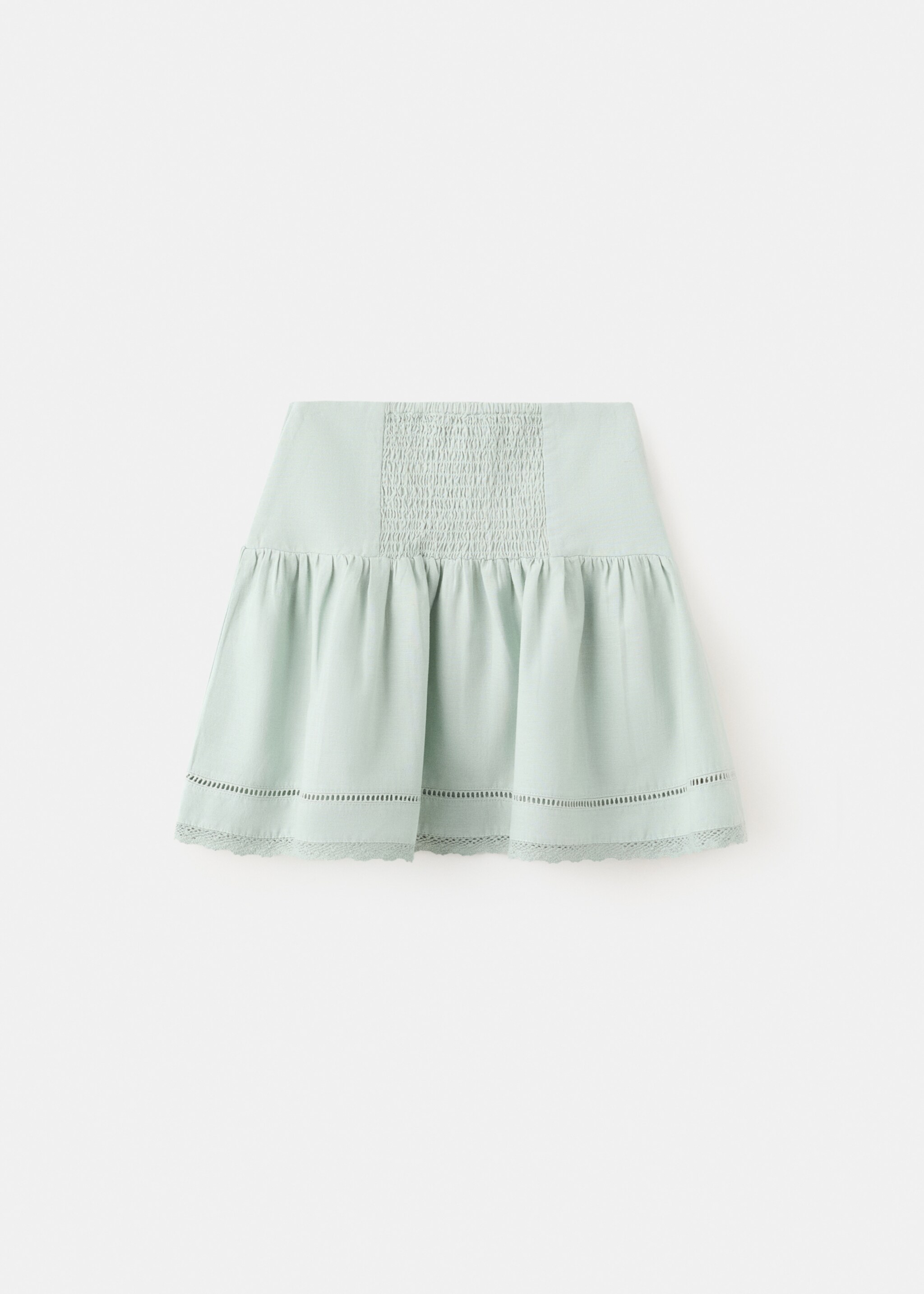 Short cotton skirt - Reverse of the article, Aqua Green. Ref: 27095968-00.