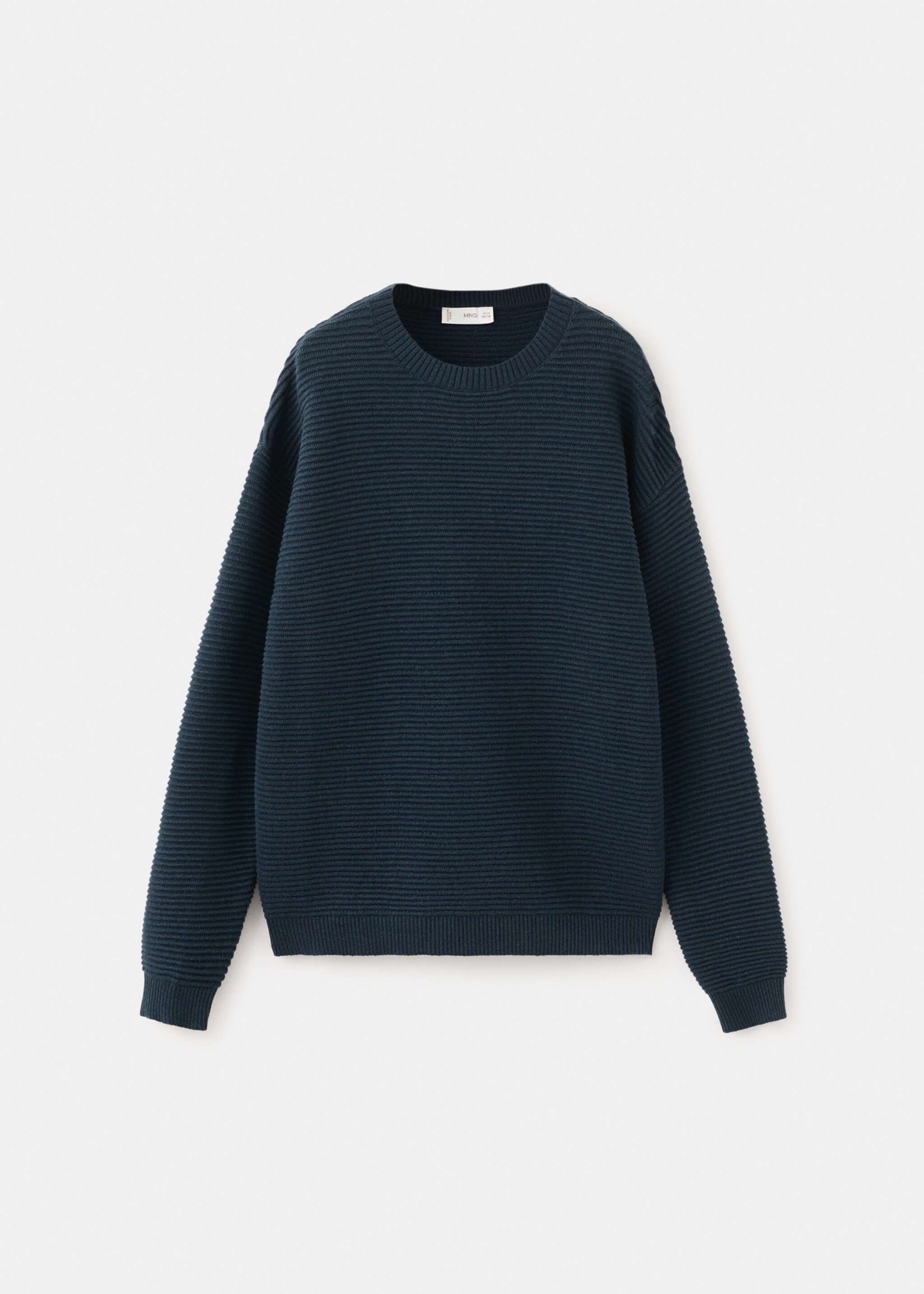 Pull-over maille côtelée - Article sans modèle, Bleu marine. Ref: 27095977-00.