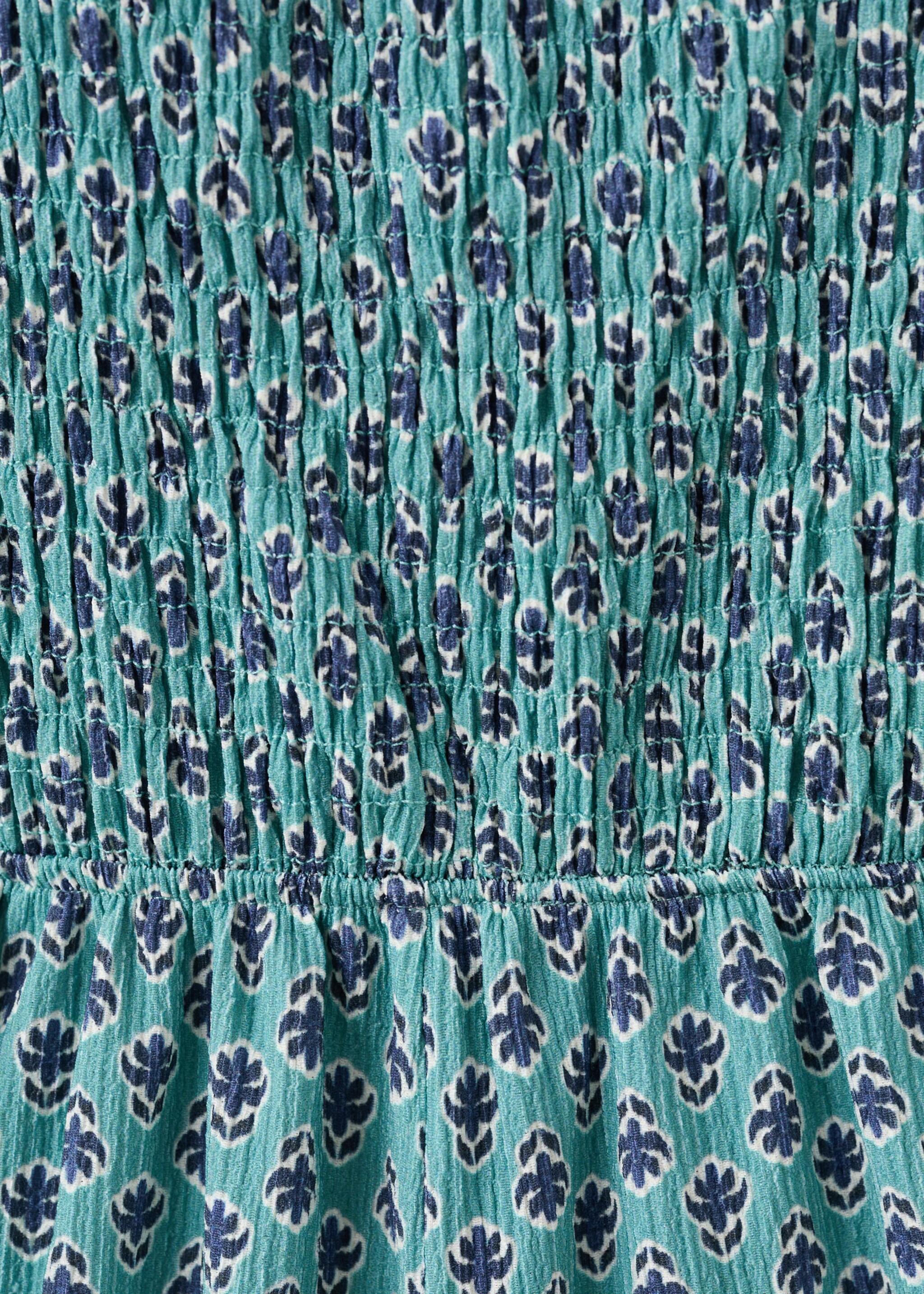 Long printed jumpsuit - Details of the article 8, Aqua Green. Ref: 27095978-00.