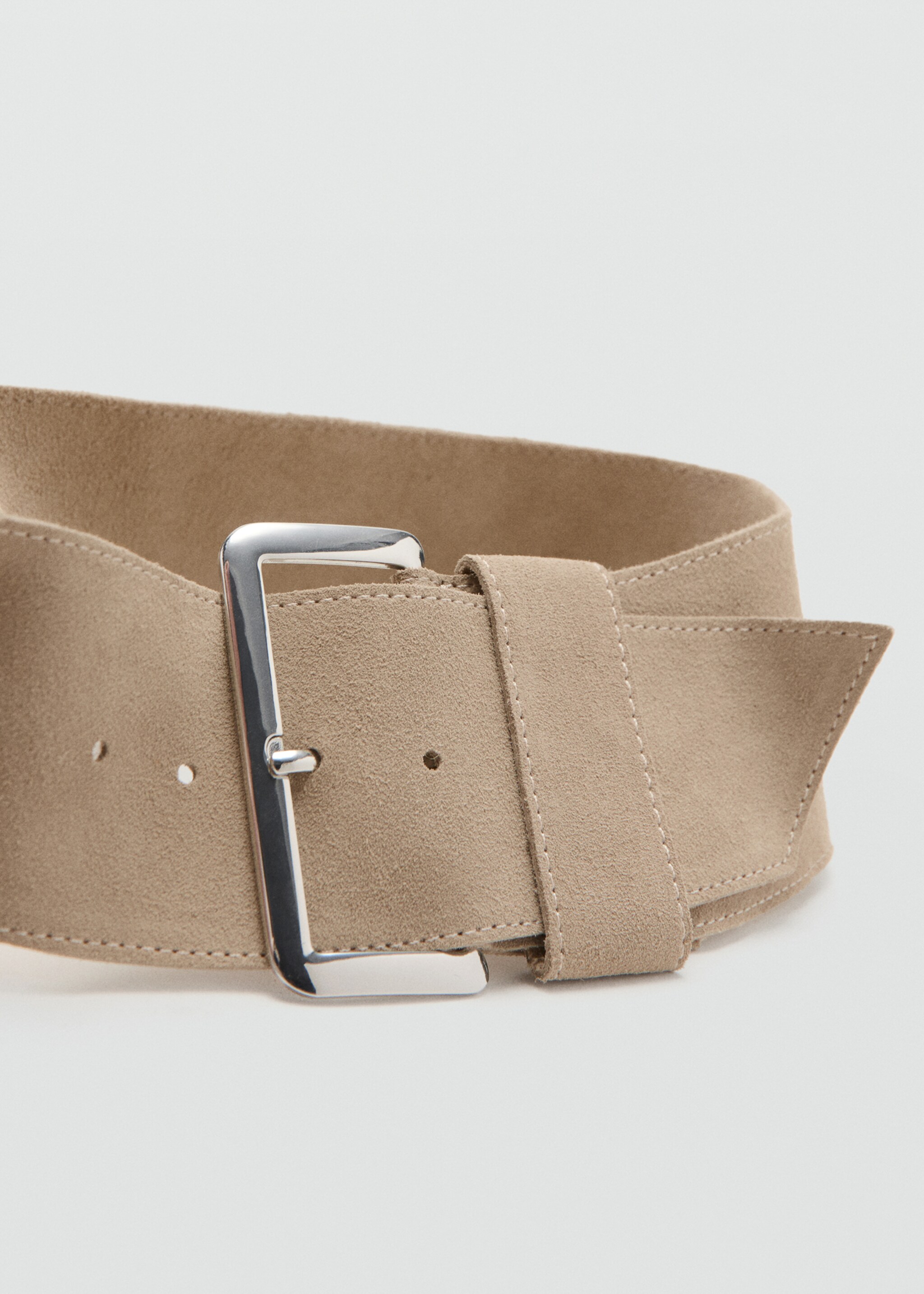 Suede leather belt - Medium plane, Sand. Ref: 27095985-00.