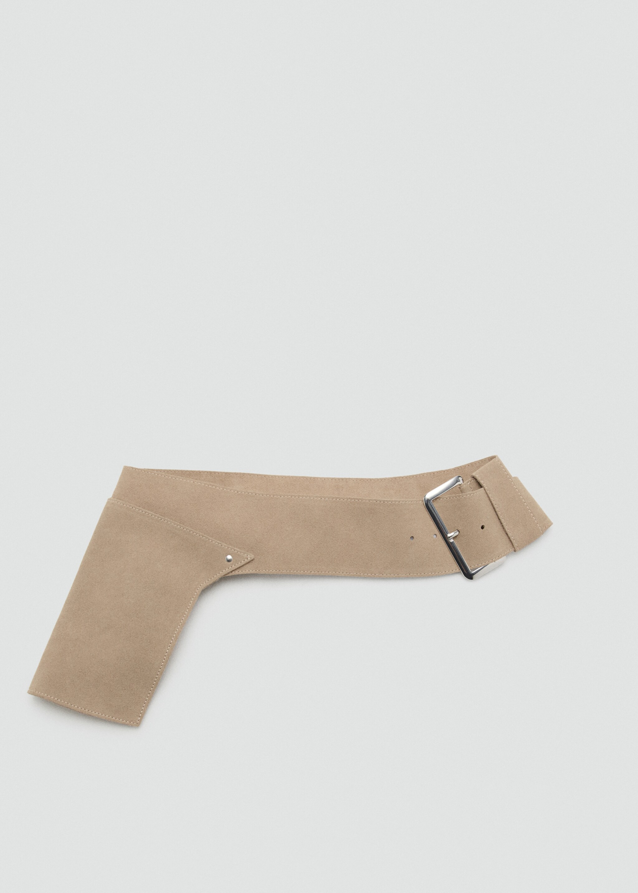 Suede leather belt - Article without model, Sand. Ref: 27095985-00.