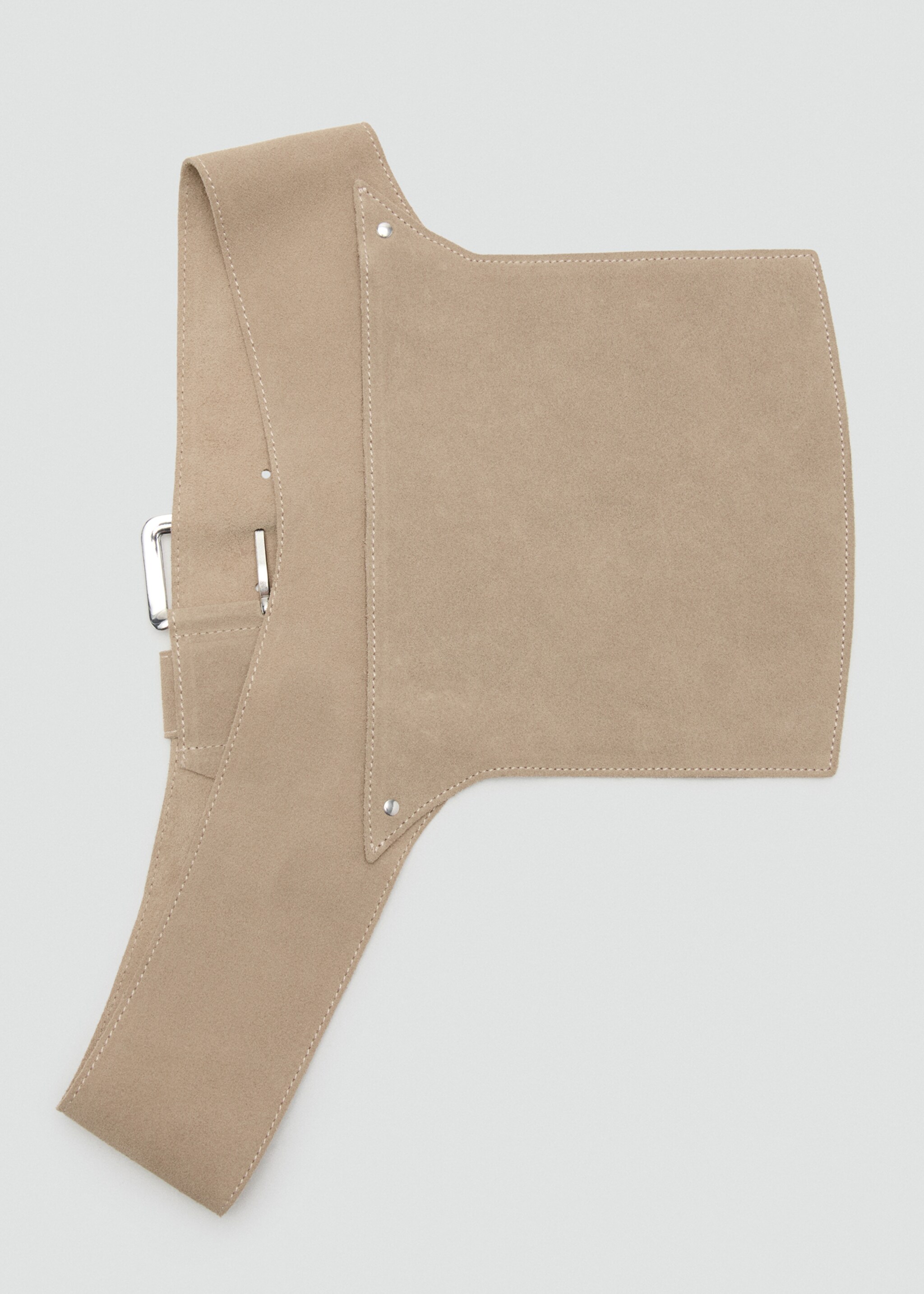 Suede leather belt - Details of the article 2, Sand. Ref: 27095985-00.