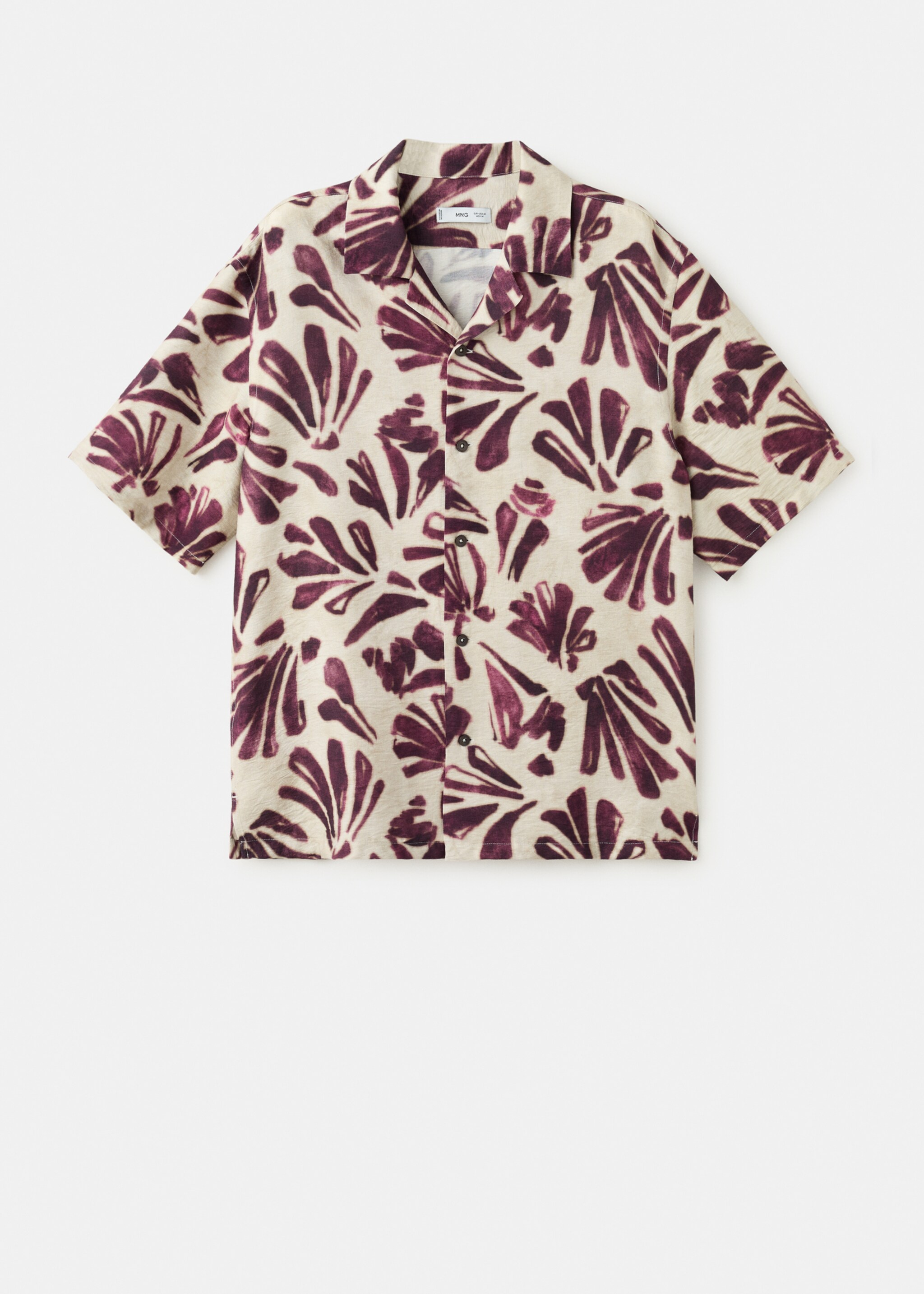 Camisa fluida estampada cuello bowling - Artículo sin modelo, Púrpura. Ref: 27095986-00.