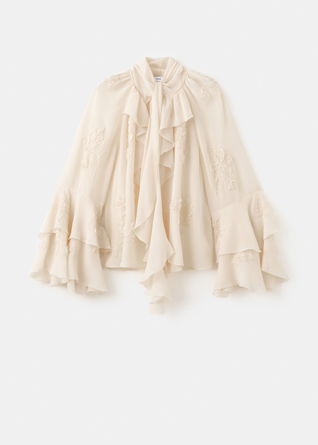 Ruffled blouse with bow collar - image 2