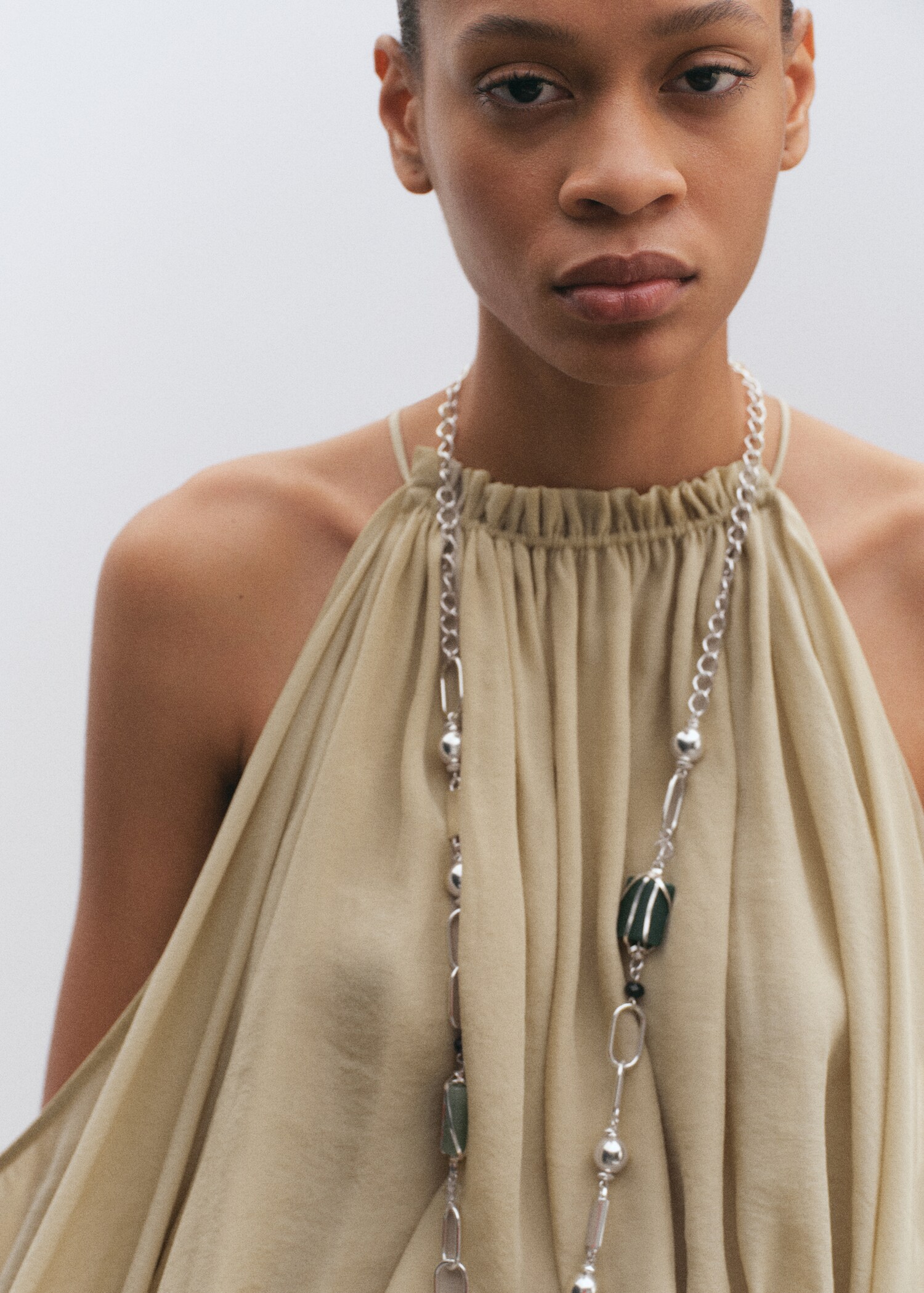 Gathered off-the-shoulder blouse - Details of the article 1