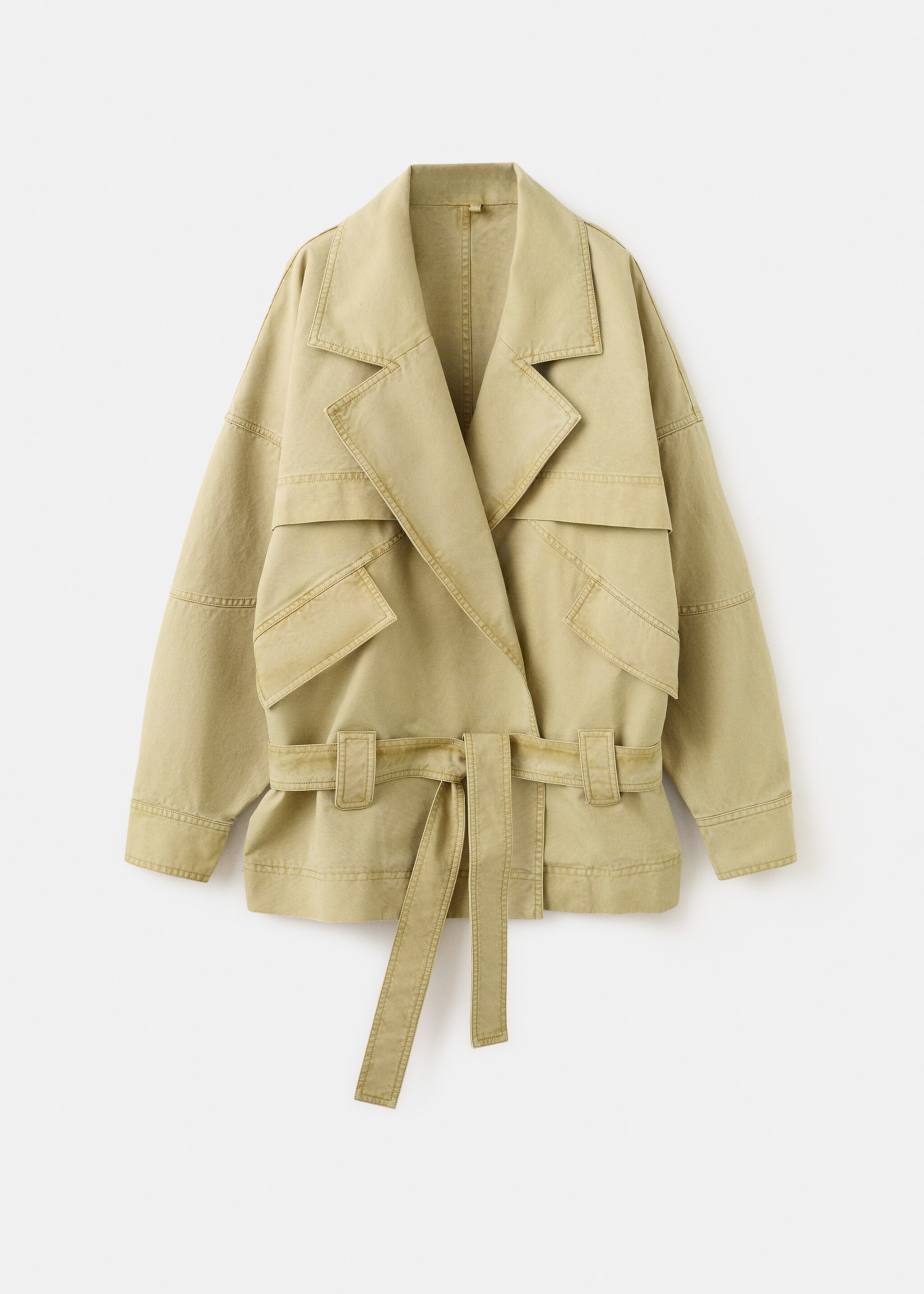 Parka en jean ceinture - Article sans modèle, Marron moyen. Ref: 27095996-00.