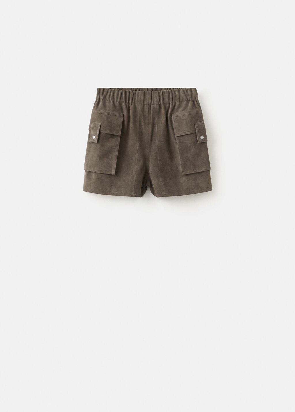 Suede shorts with pockets - image 3