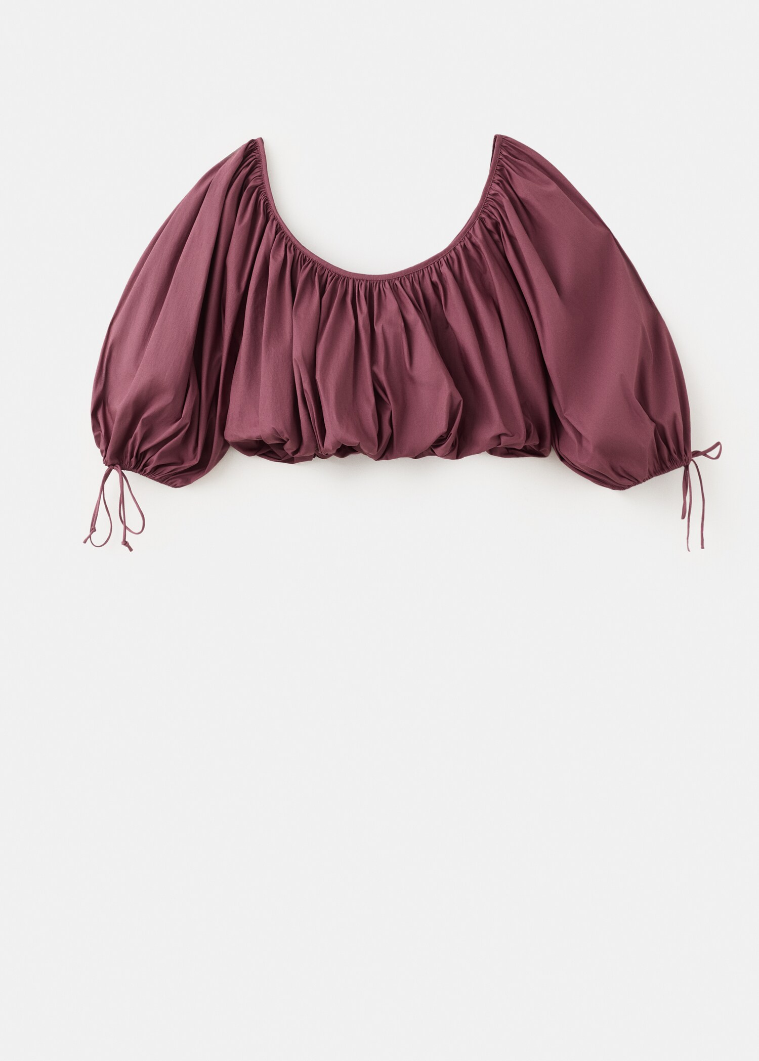 Puff-sleeved cropped blouse - Article without model