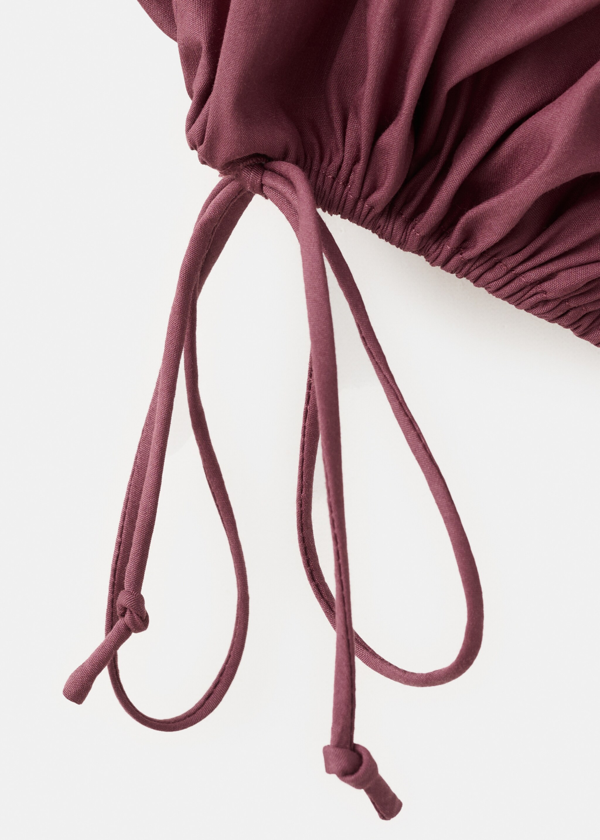 Puff-sleeved cropped blouse - Details of the article 0, Cherry. Ref: 27095999-00.