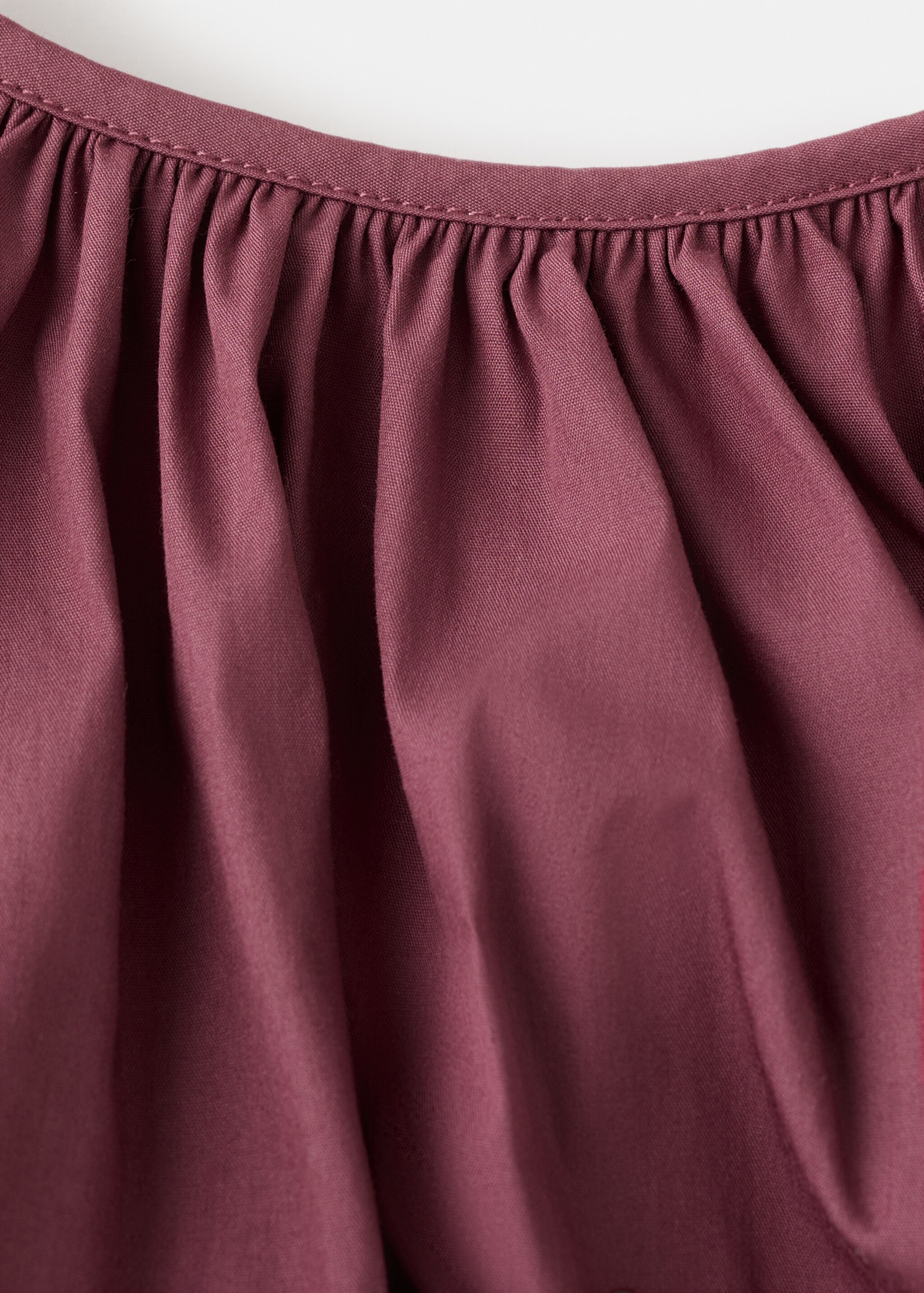 Puff-sleeved cropped blouse - Details of the article 8, Cherry. Ref: 27095999-00.