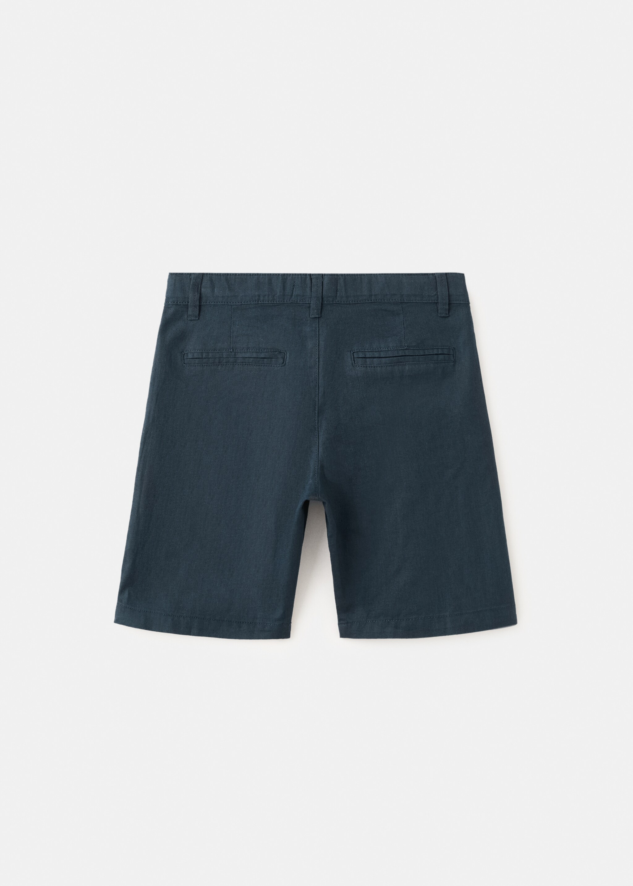 Linen-blend Bermuda shorts - Reverse of the article, Navy. Ref: 27096338-00.