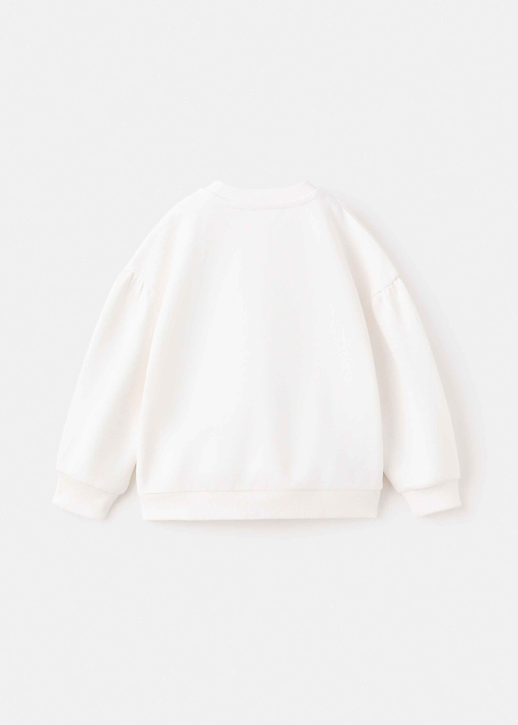 Cotton sweatshirt with embroidered flowers - Reverse of the article, Off White. Ref: 27096339-00.