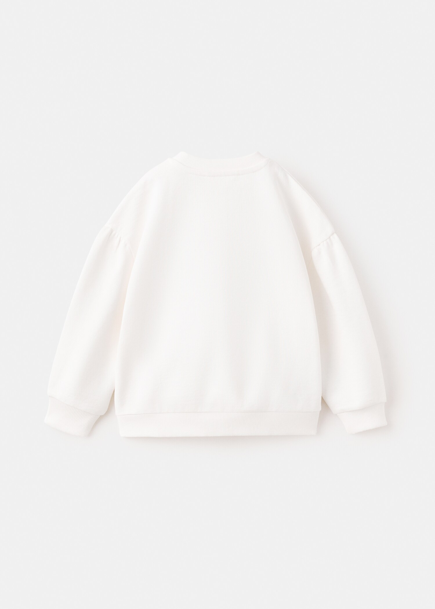 Cotton sweatshirt with embroidered flowers - Reverse of the article