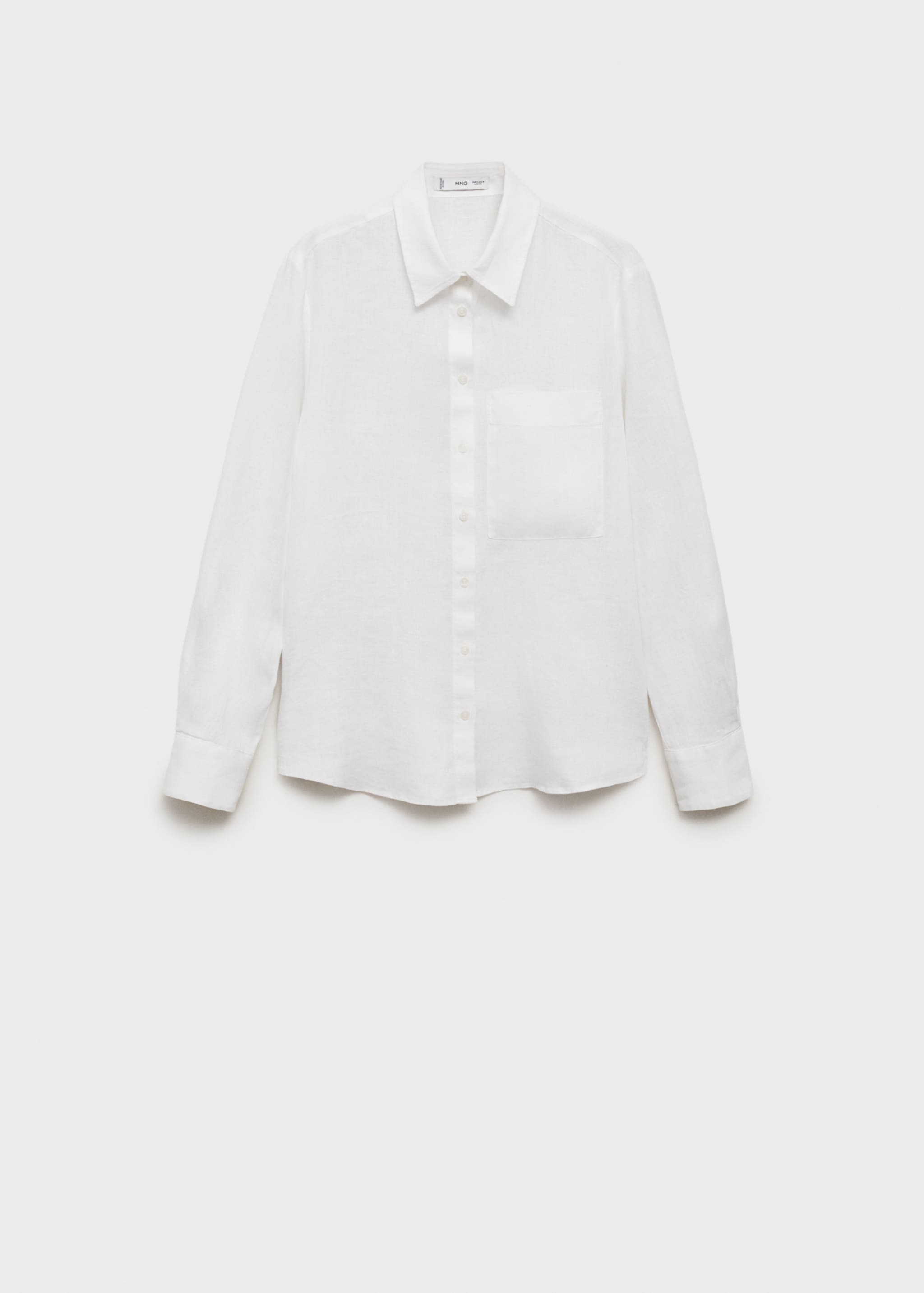Camisa lino bolsillo - Artículo sin modelo, Blanco roto. Ref: 27096345-00.