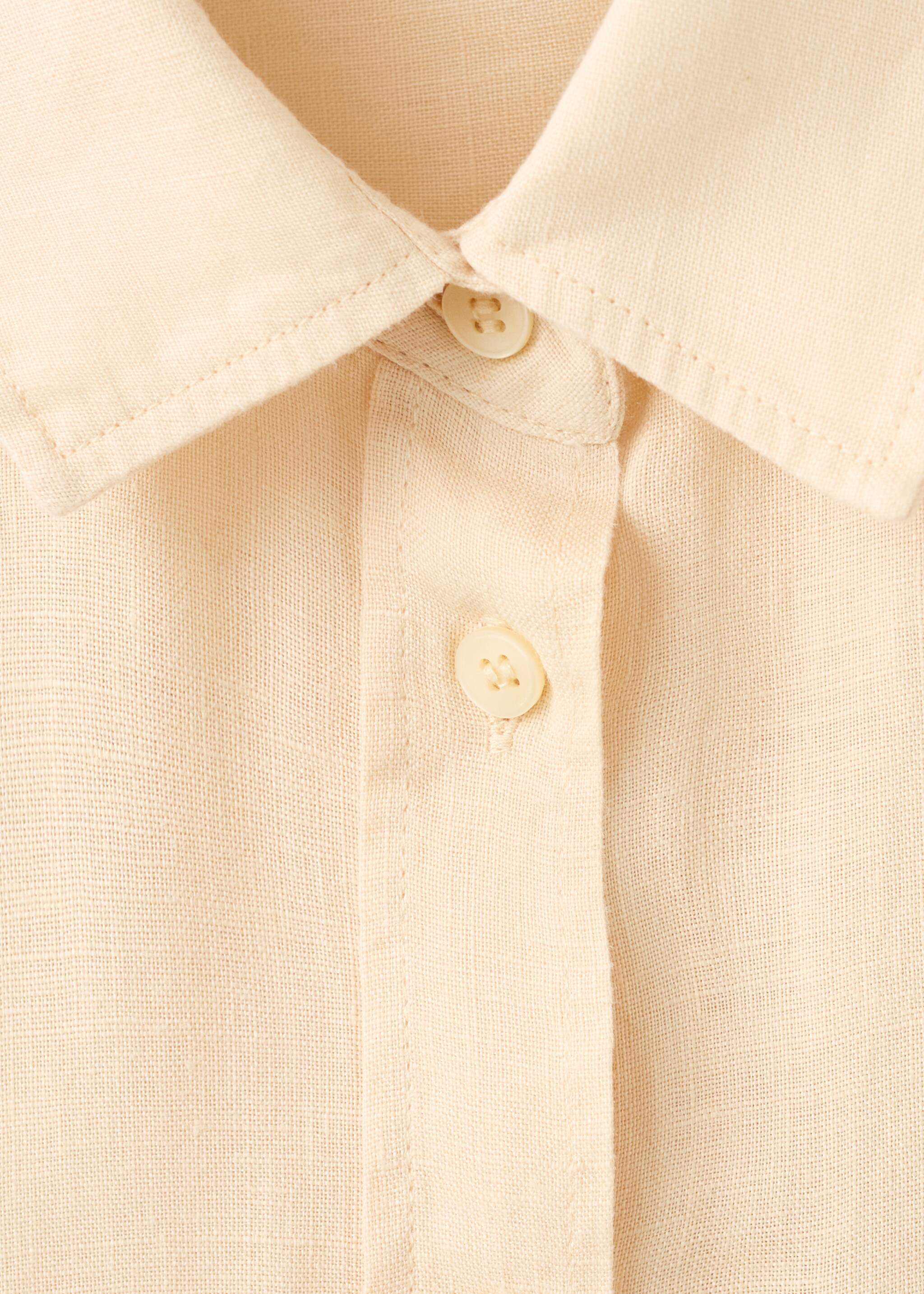 Pocket linen shirt - Details of the article 8, Pastel Yellow. Ref: 27096345-00.