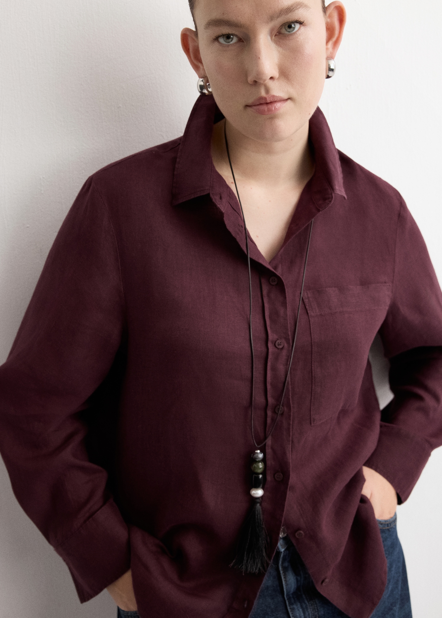 Camisa lino bolsillo - Detalle del artículo 4