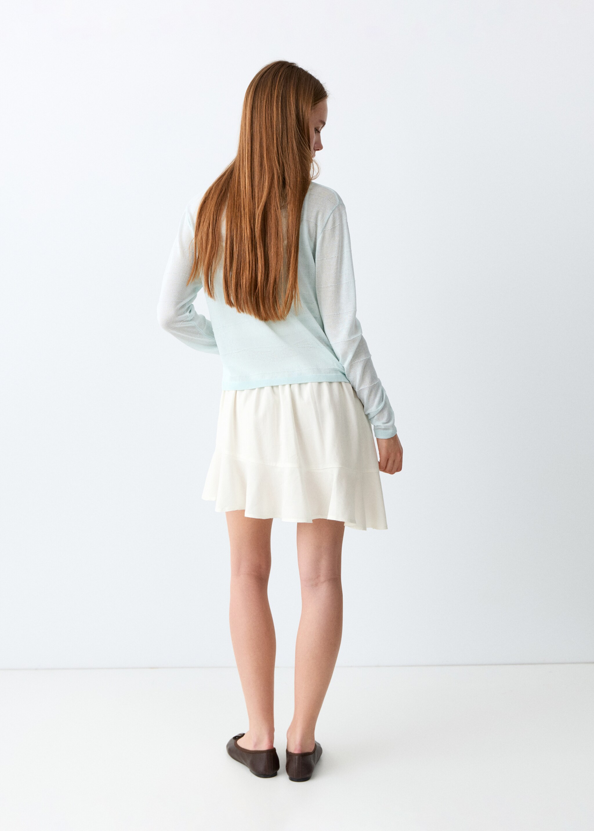Asymmetrical ruffled skirt - Reverse of the article, Off White. Ref: 27096346-00.