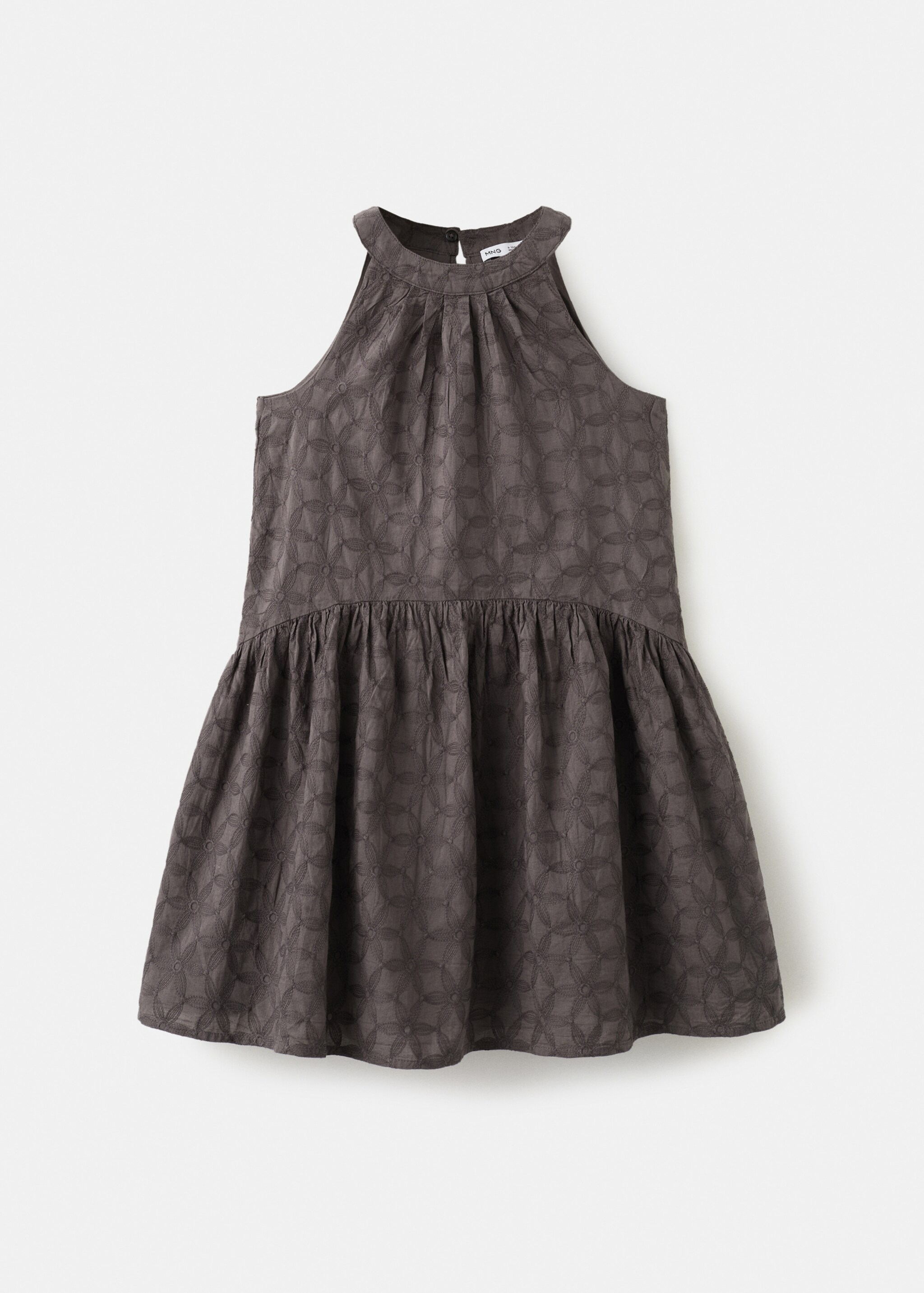 Floral embroidery dress - Article without model, Chocolate. Ref: 27096347-00.