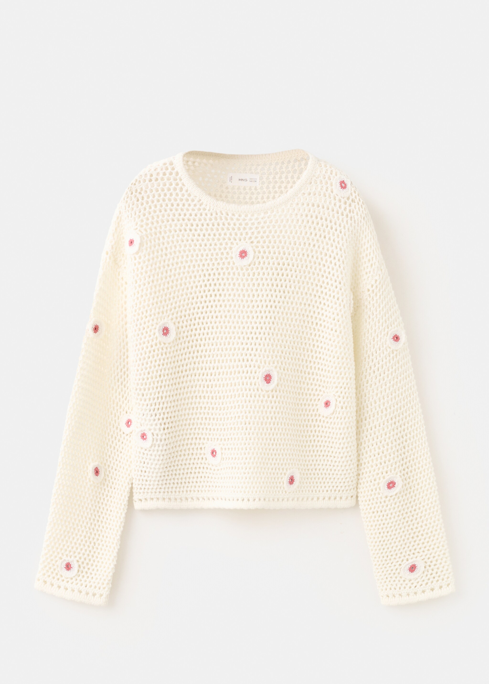 Openwork knit sweater - Article without model, Ecru. Ref: 27096350-00.