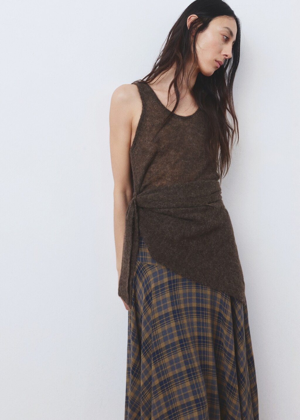 Checked asymmetric skirt - image 5