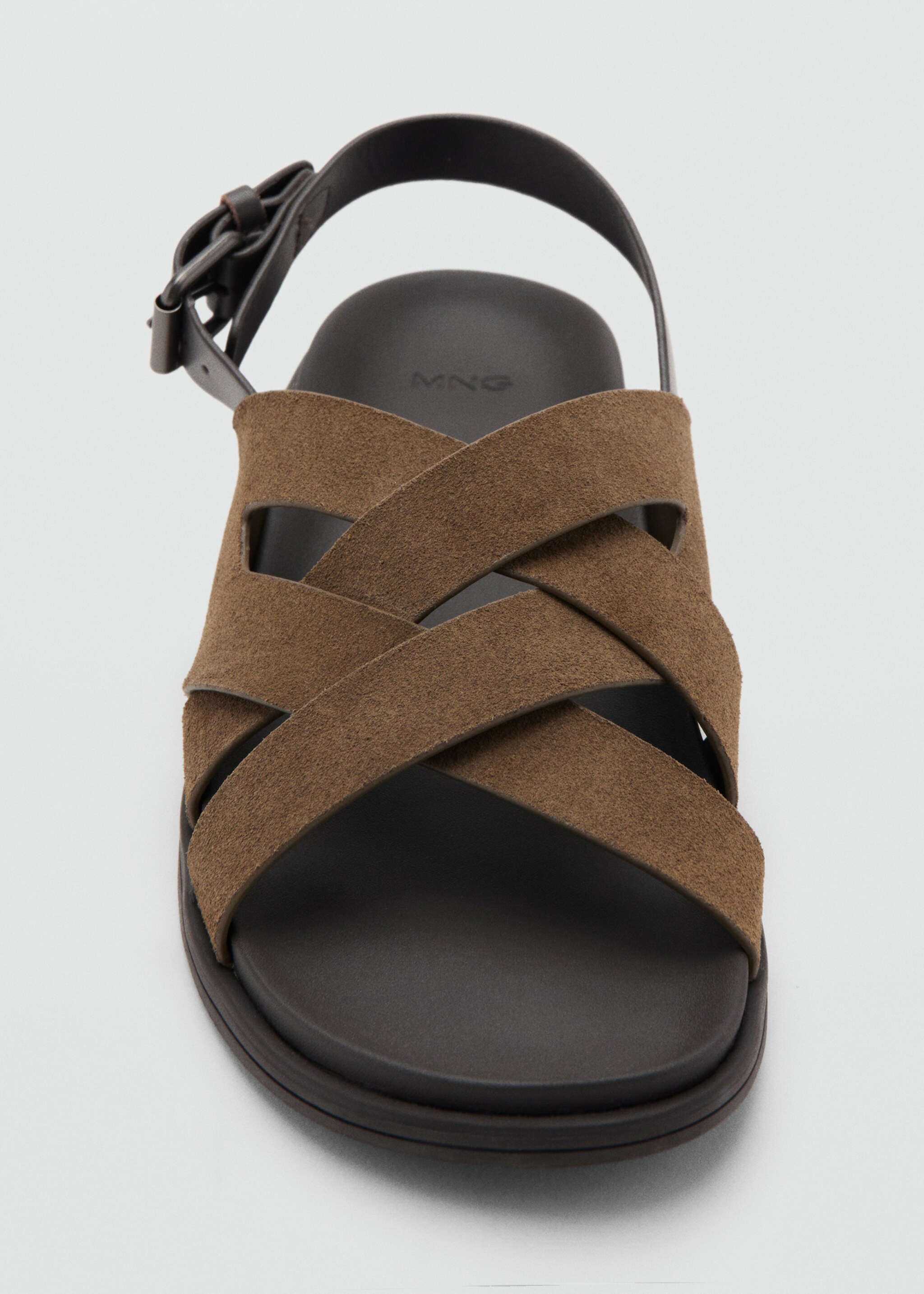 Sandalia piel serraje tiras cruzadas - Detalle del artículo 2, Marrón medio. Ref: 27096710-00.