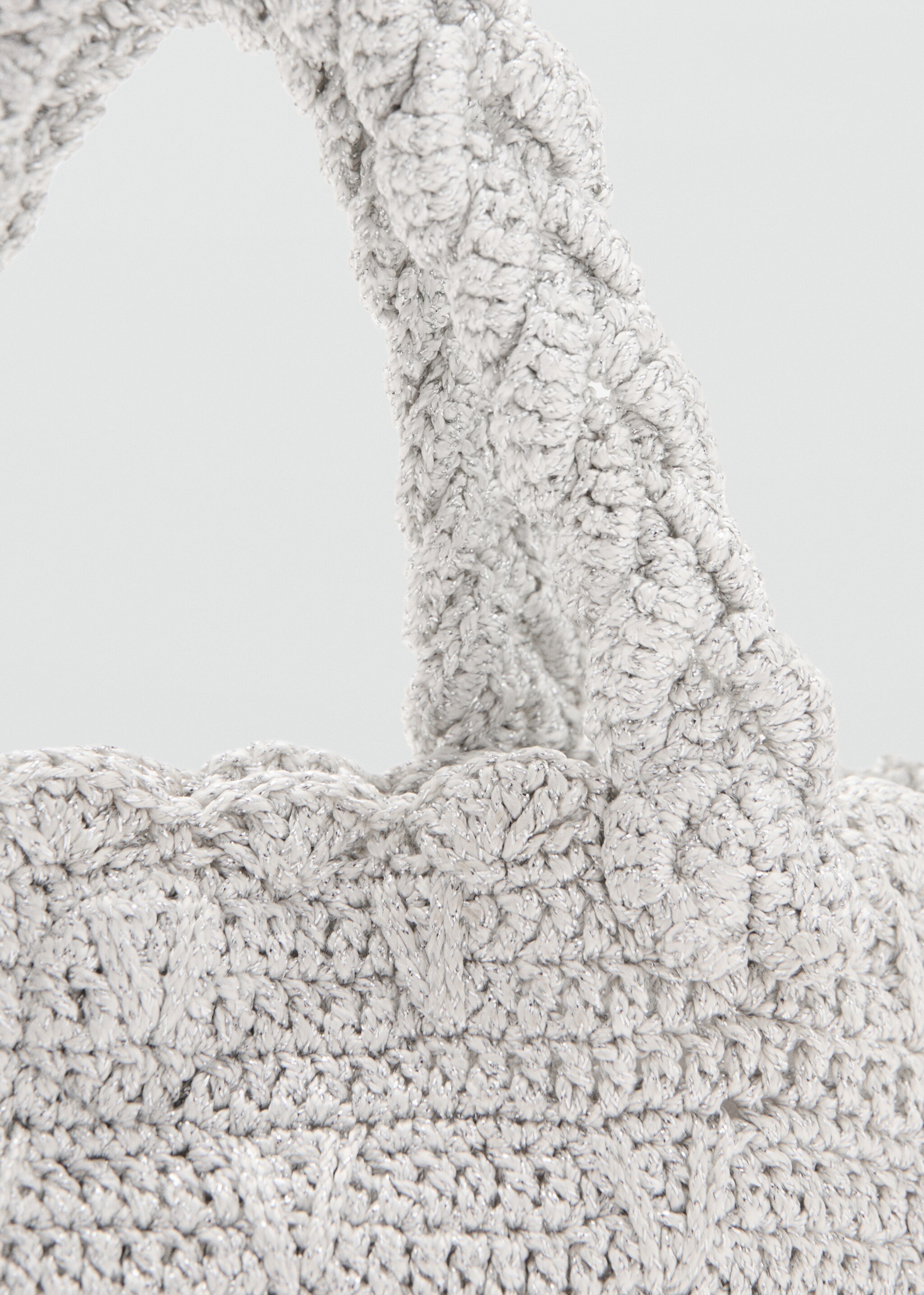 Crochet handbag - Details of the article 1, Silver. Ref: 27096712-00.