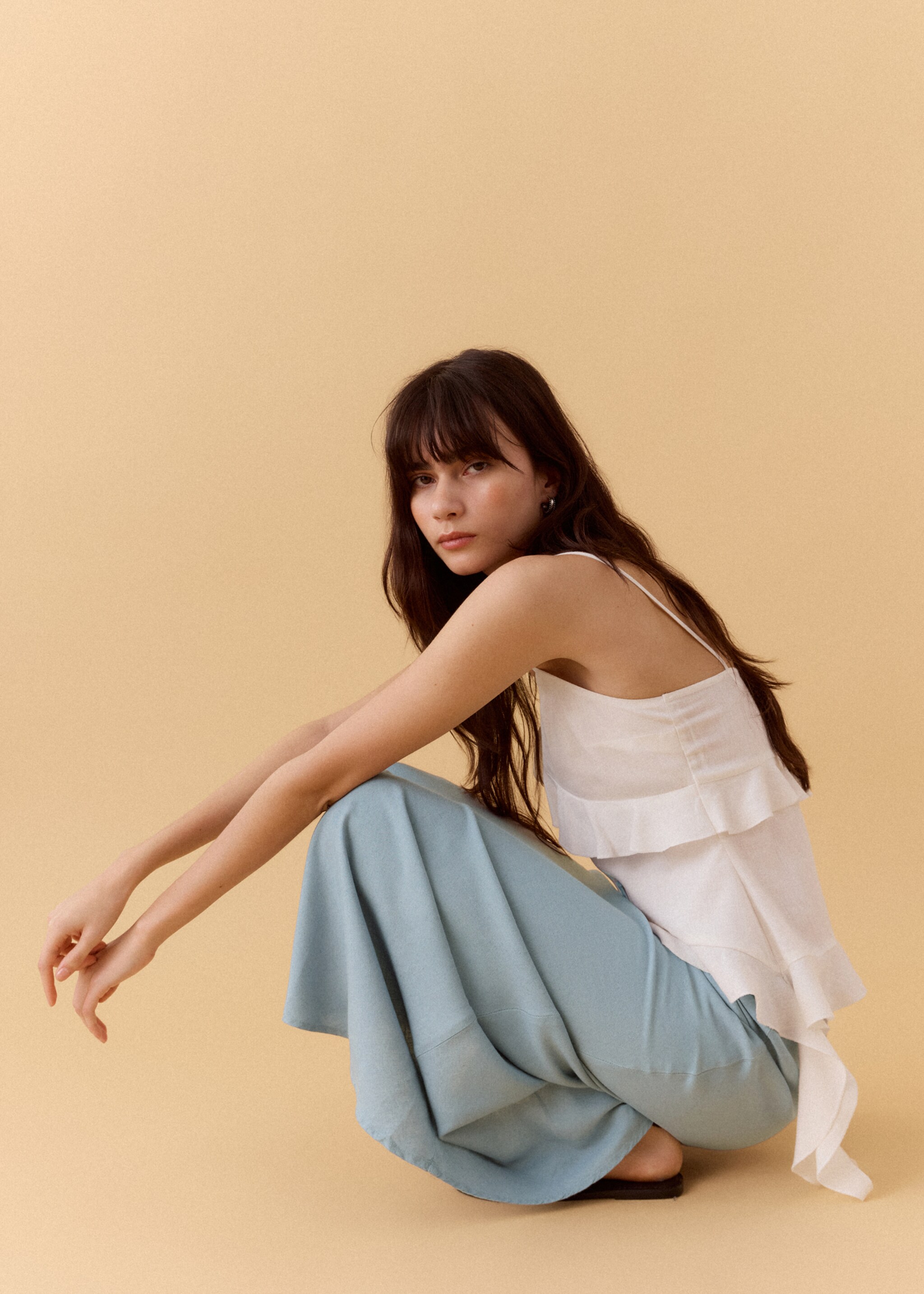 Gilet en crochet à imprimé circulaire - Détail de l'article 2, Bleu ciel. Ref: 27096713-00.