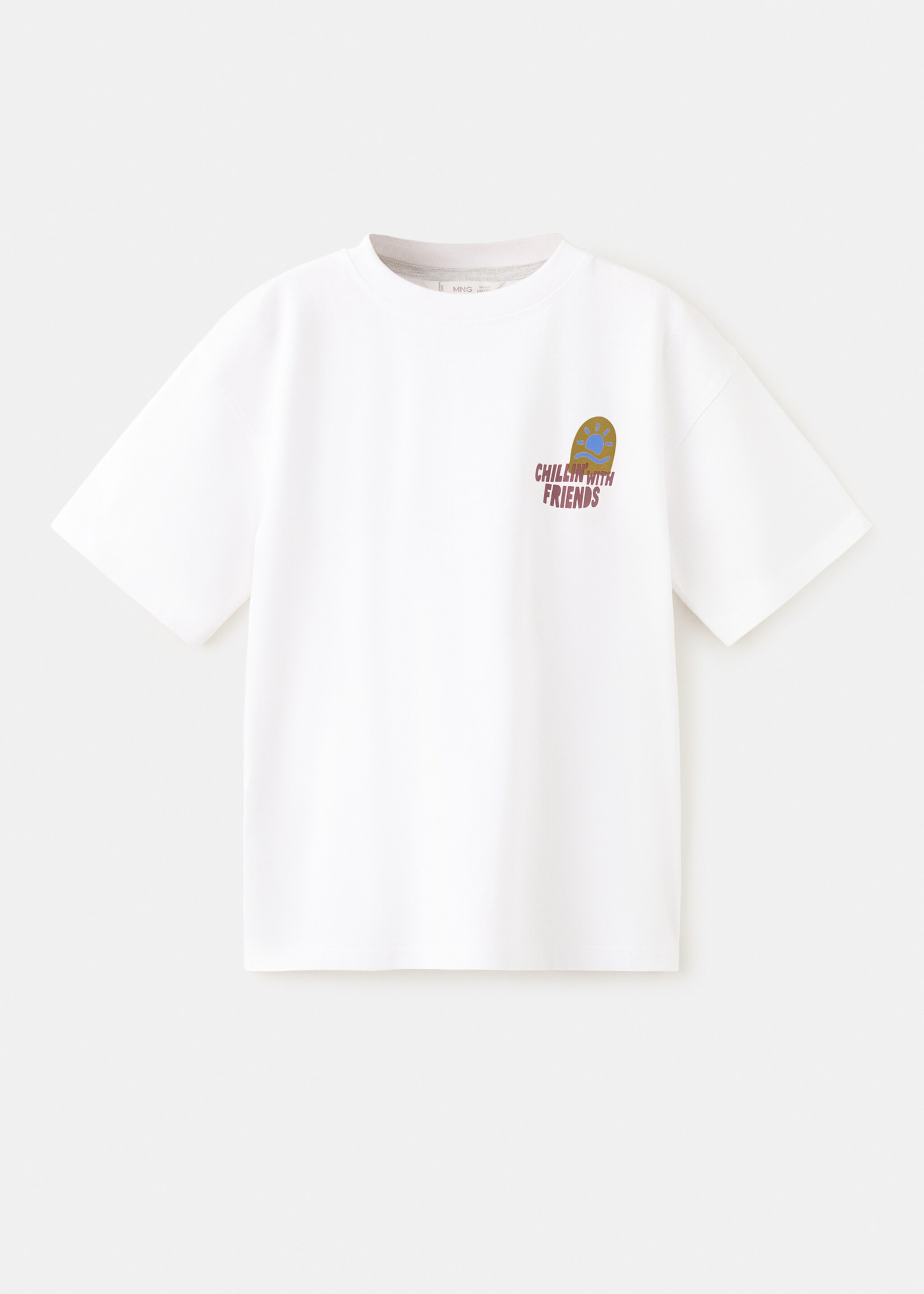 Printed cotton-blend t-shirt - Article without model, White. Ref: 27096716-00.