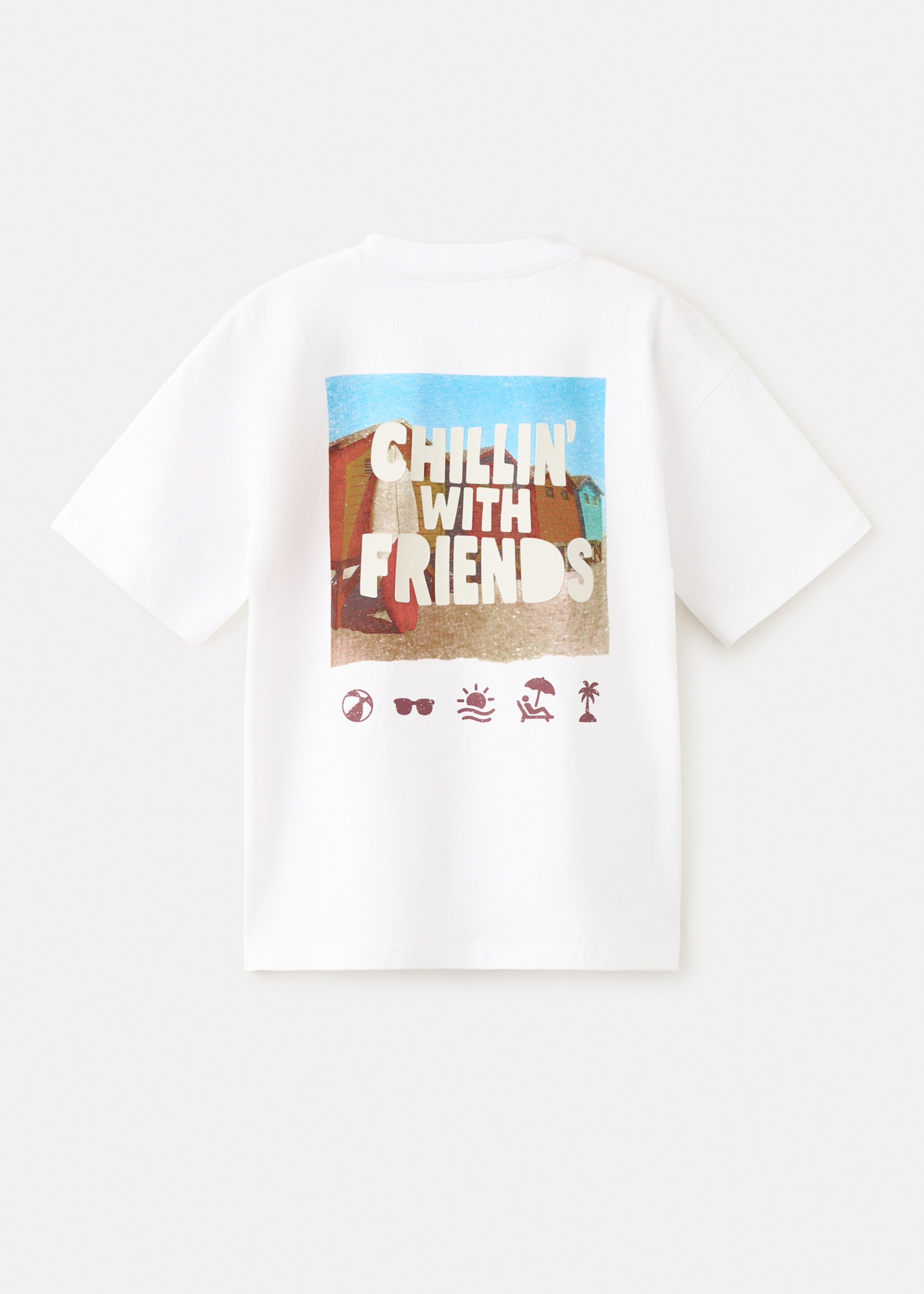 Printed cotton-blend t-shirt - Reverse of the article, White. Ref: 27096716-00.