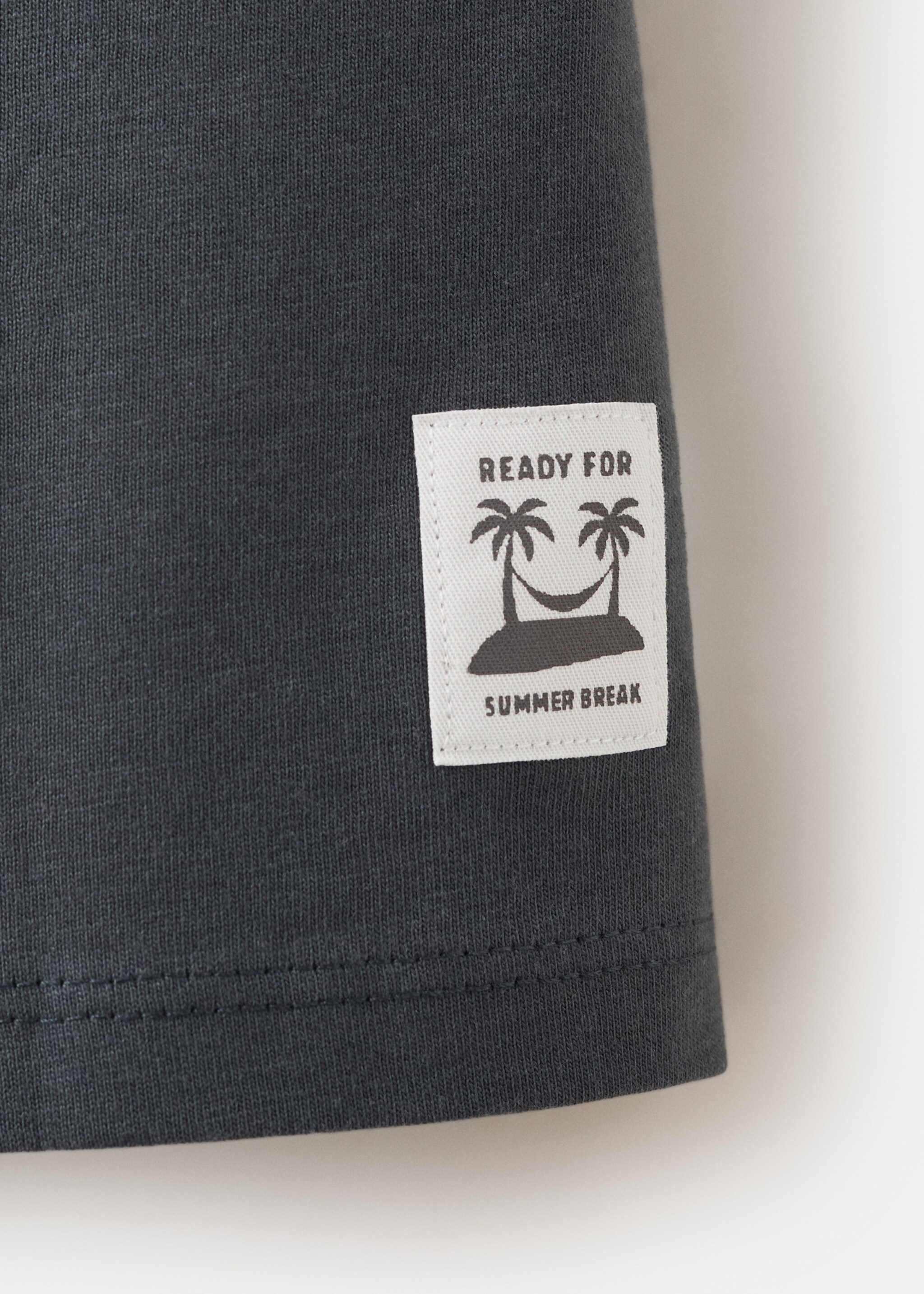 Printed cotton-blend t-shirt - Details of the article 0, Charcoal. Ref: 27096716-00.