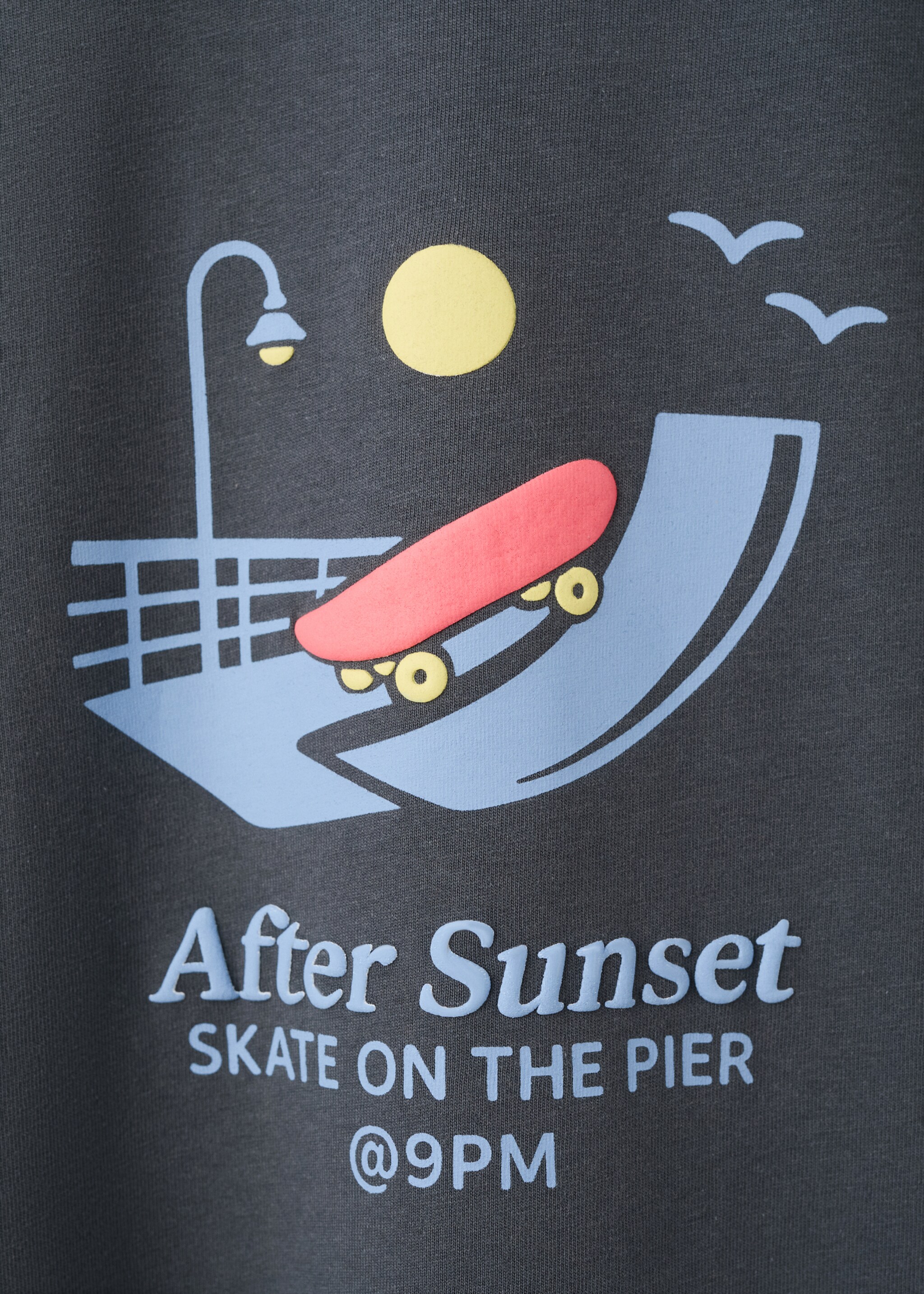 Printed cotton-blend t-shirt - Details of the article 8, Charcoal. Ref: 27096716-00.