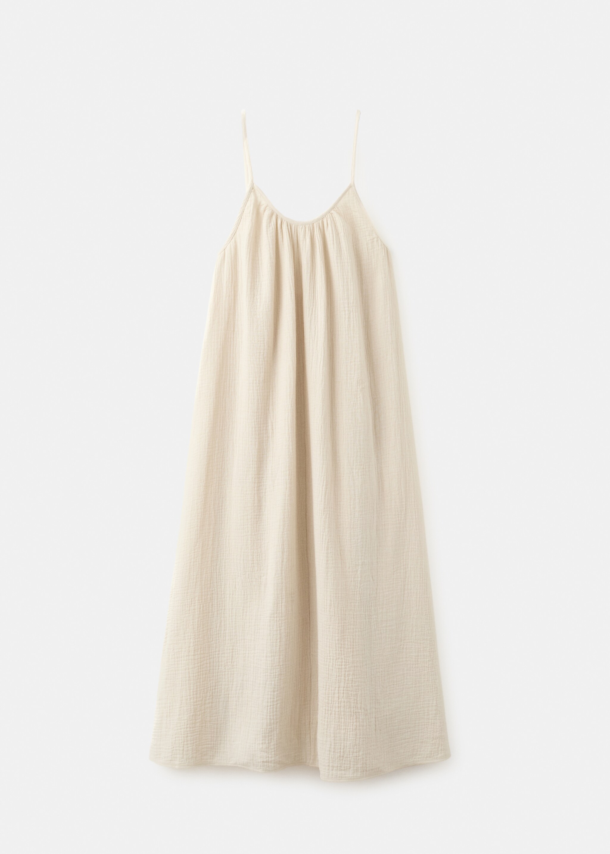 Long chiffon dress - Article without model, Ecru. Ref: 27096718-00.