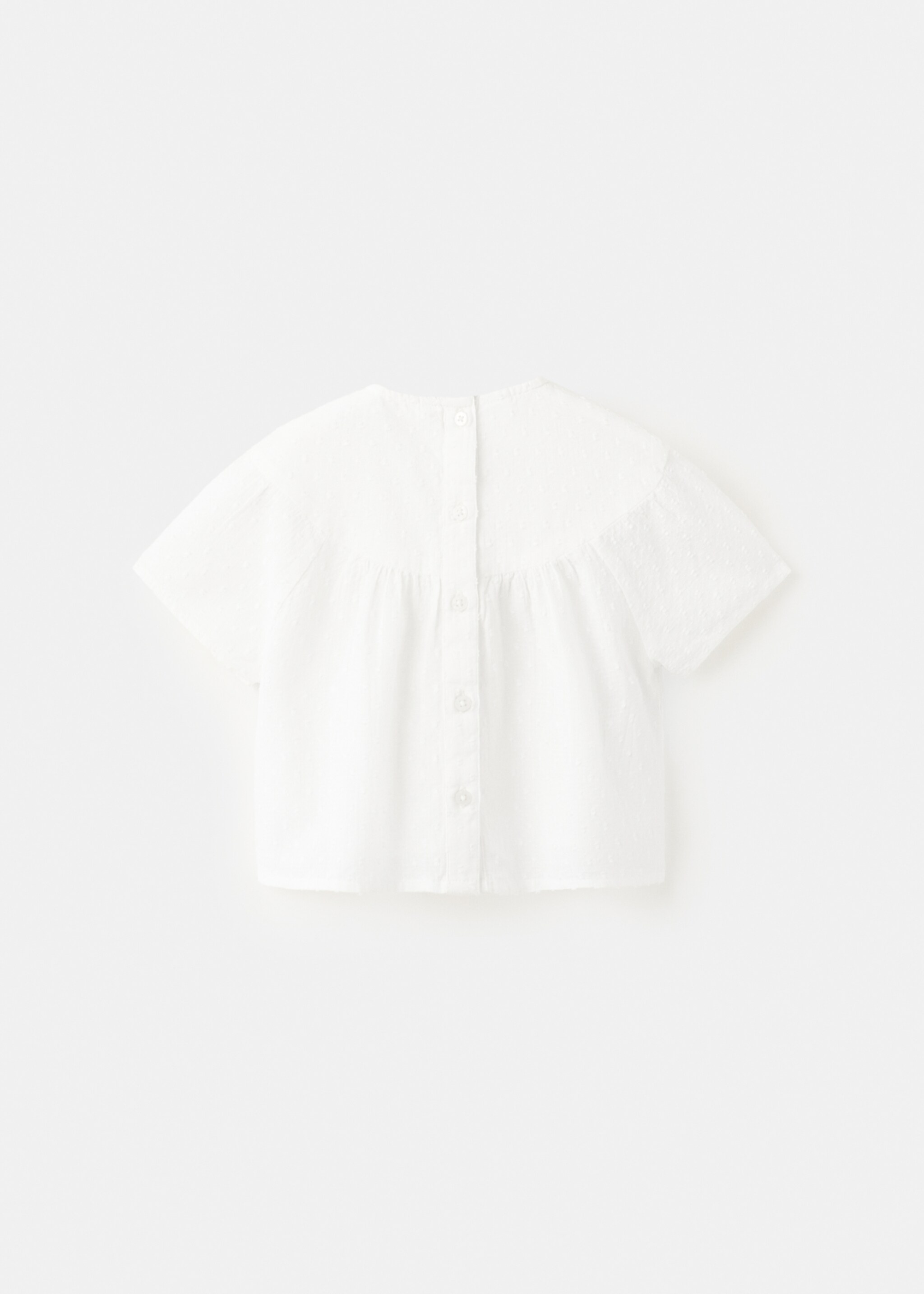 Baumwollbluse mit Stickereien - Rückseite des Artikels, Cremeweiß. Ref: 27096720-00.