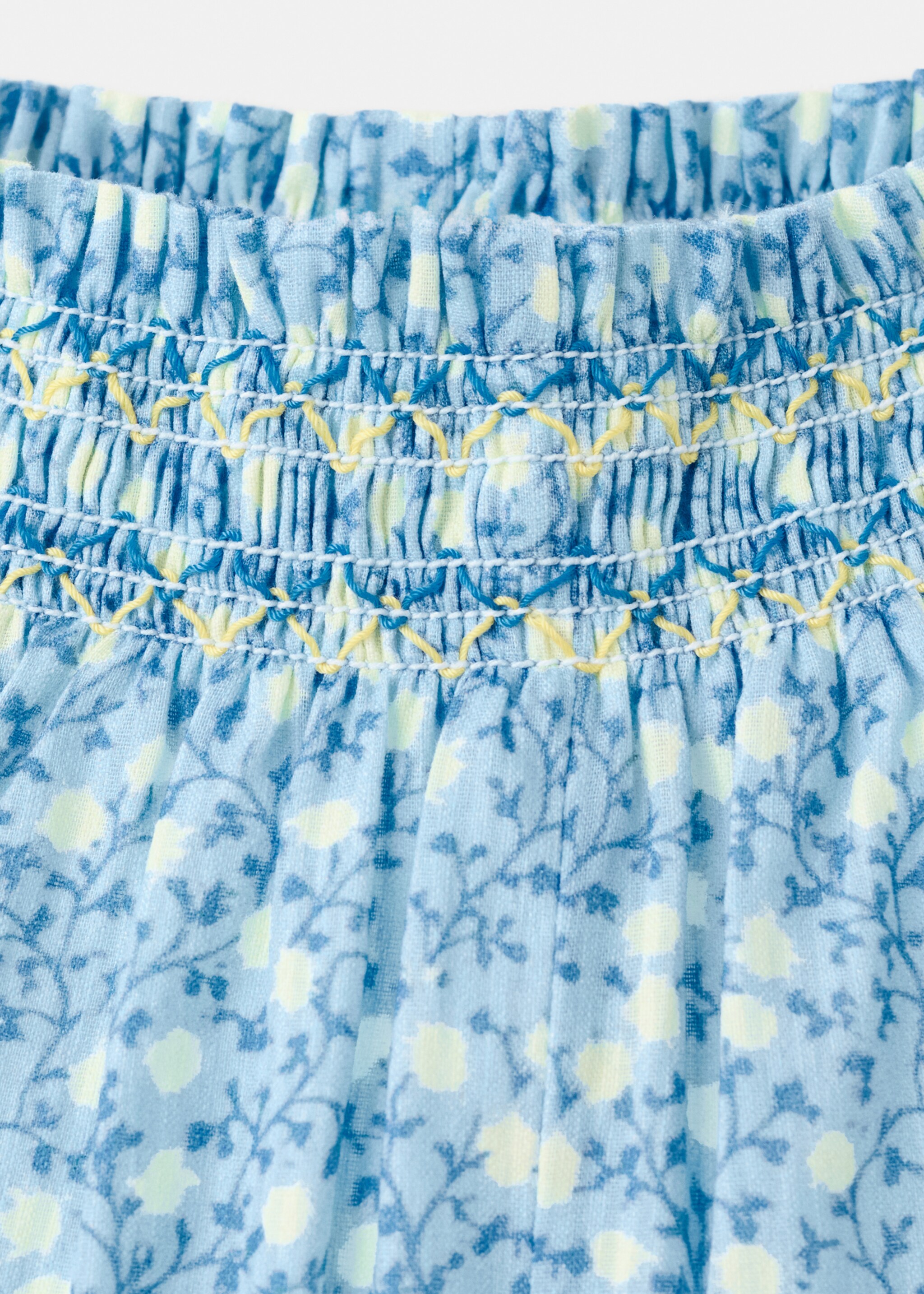 Pantalón algodón floral - Detalle del artículo 8, Azul. Ref: 27096723-00.