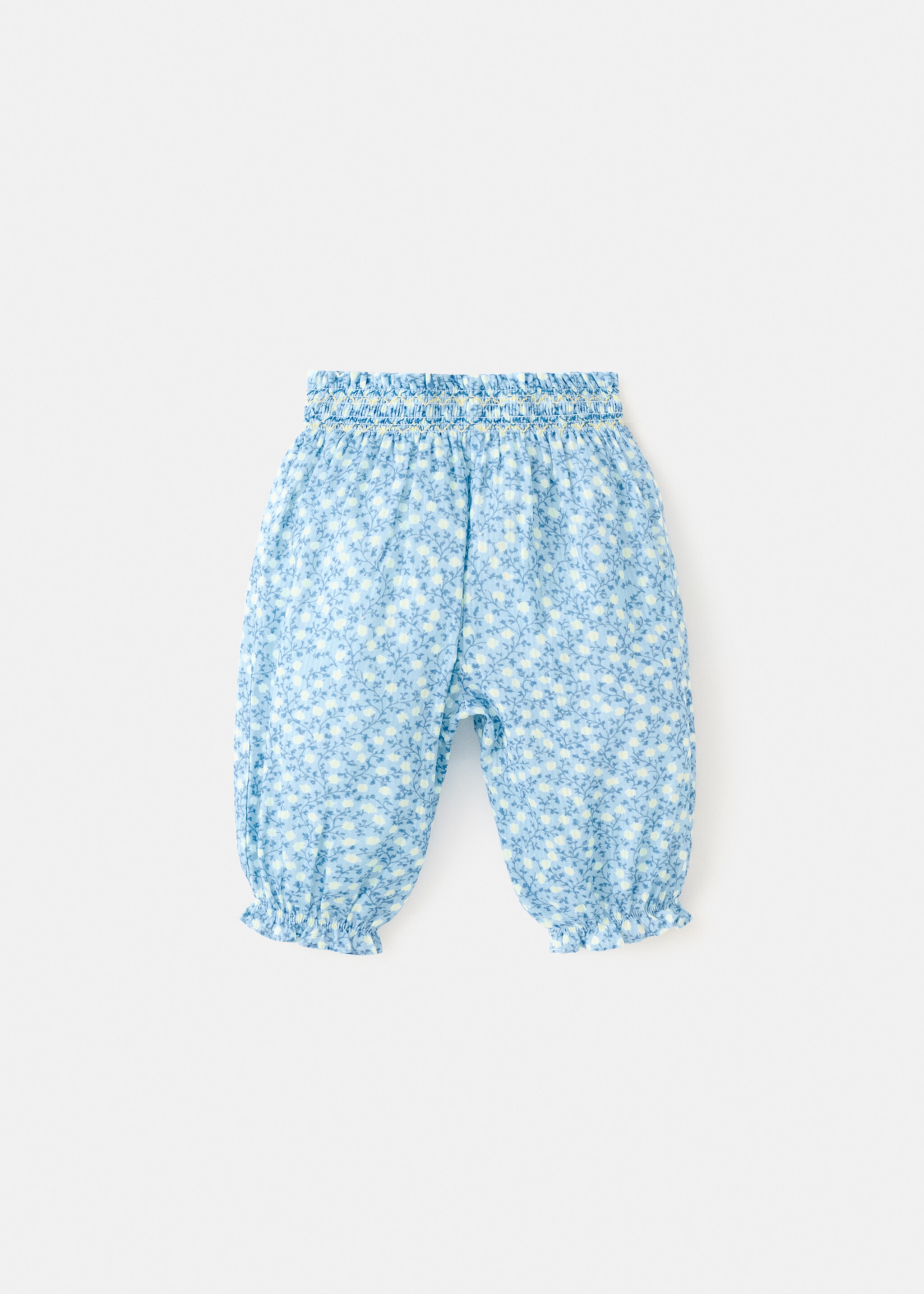 Pantalón algodón floral - Reverso del artículo, Azul. Ref: 27096723-00.