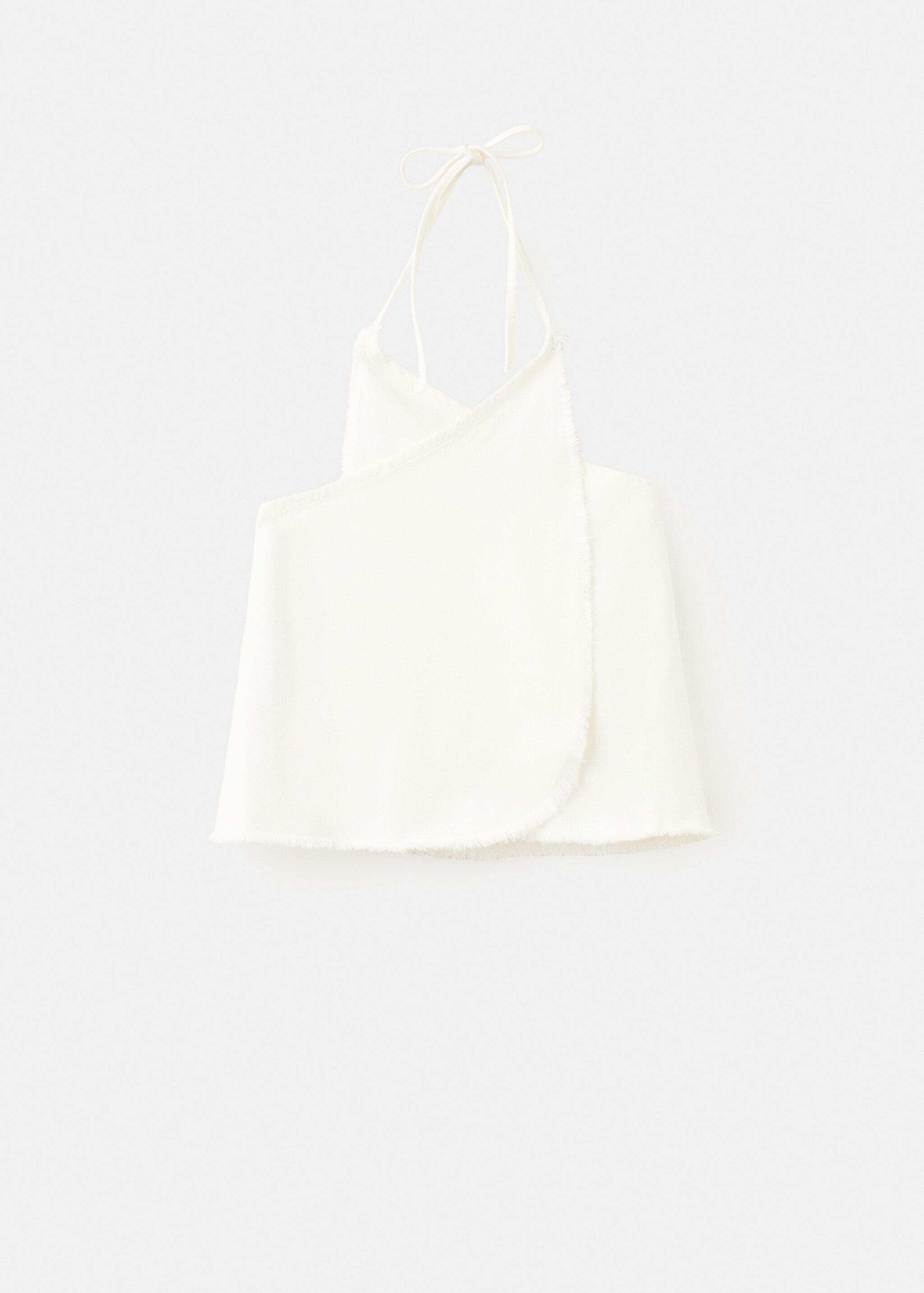 Crossed top with frayed details - Article without model, Off White. Ref: 27096728-00.