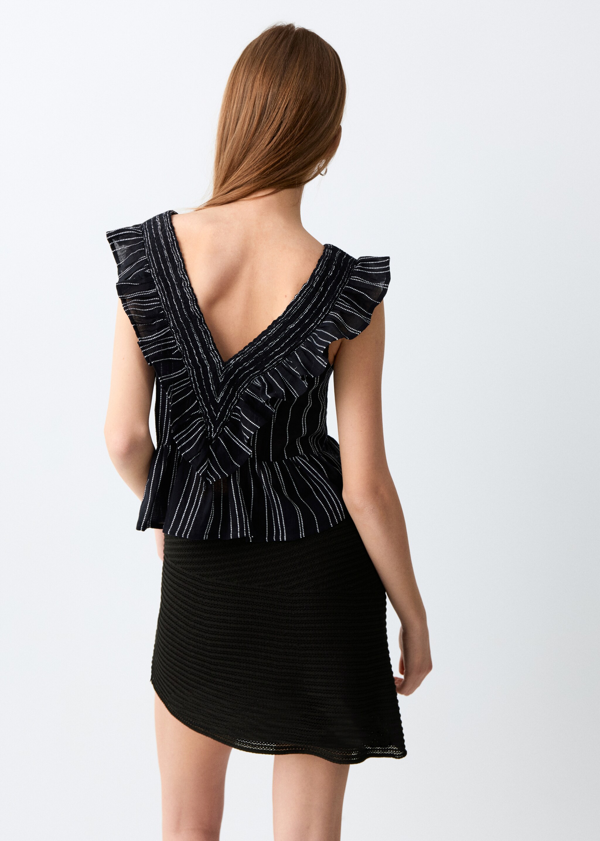 Asymmetric short skirt - Reverse of the article, Black. Ref: 27096731-00.