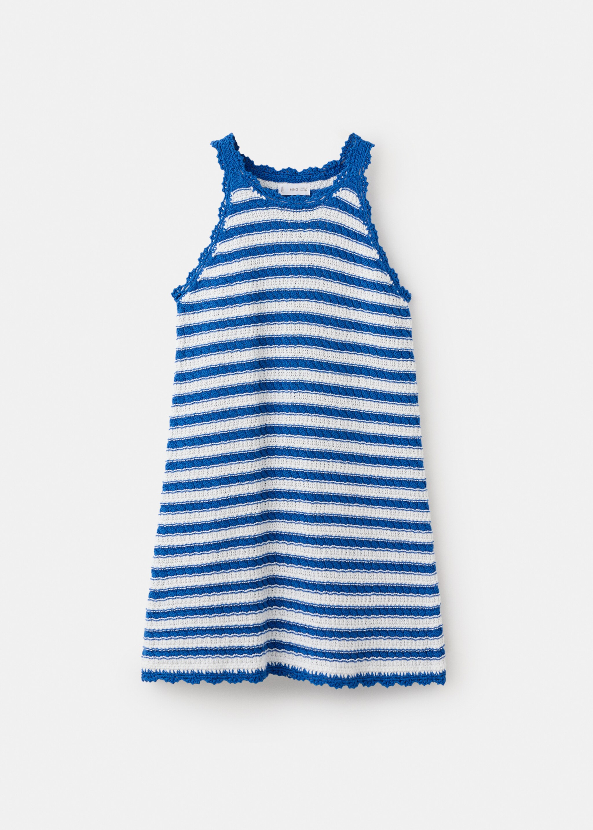 Striped openwork knitted dress - Article without model, Vibrant blue. Ref: 27096733-00.