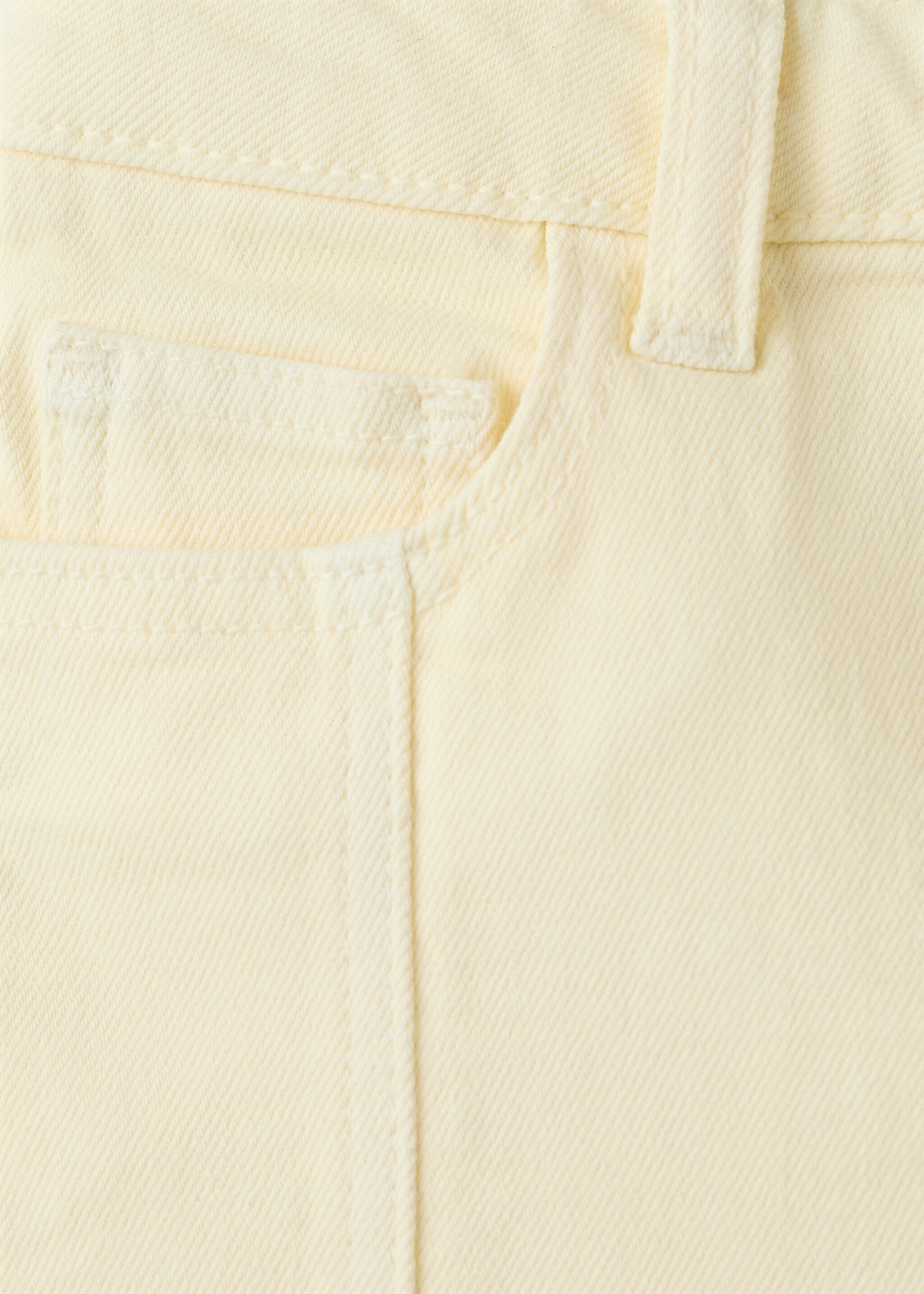Denim shorts with buttons - Details of the article 0, Pastel Yellow. Ref: 27096736-00.