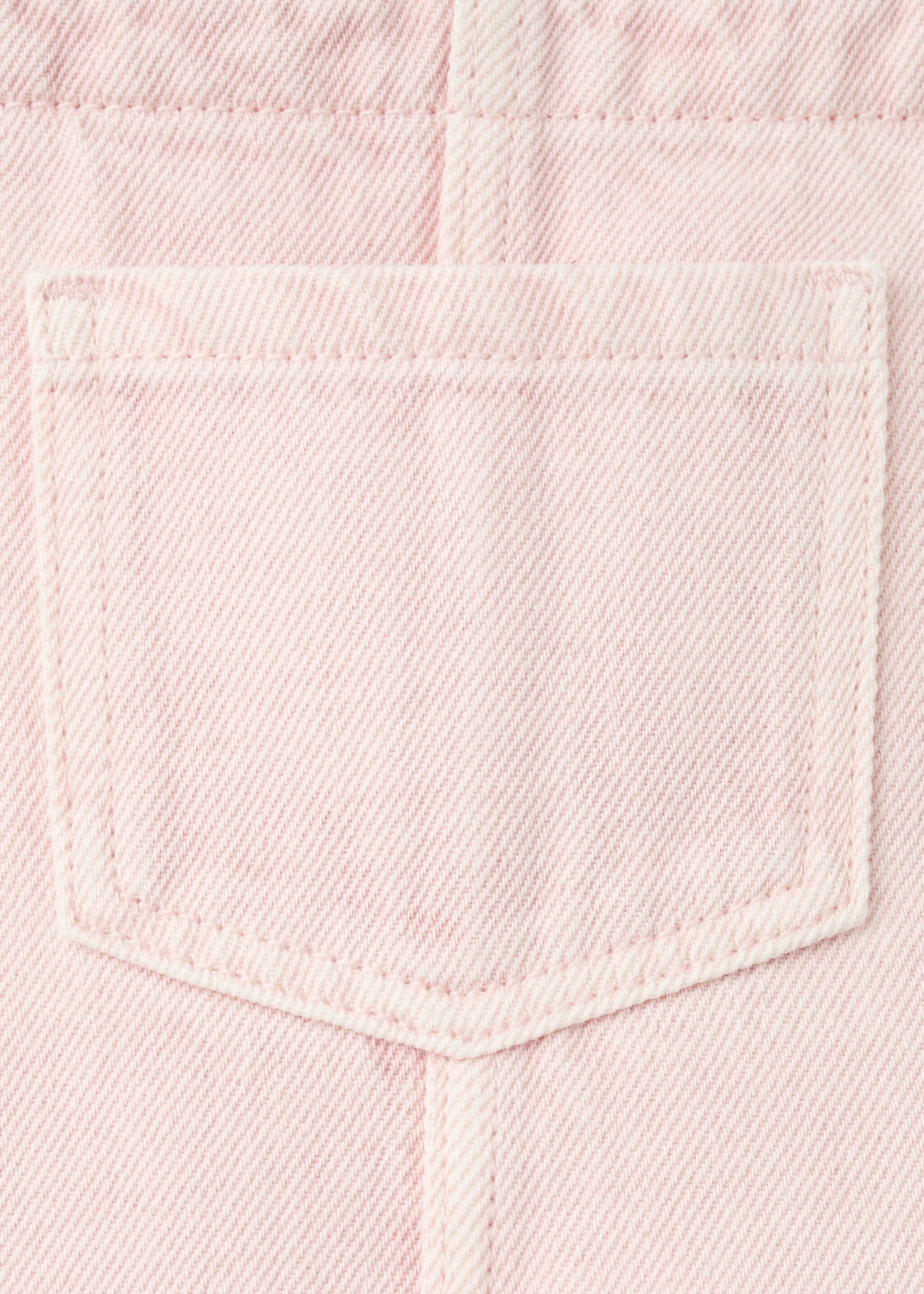 Short denim pinafore - Details of the article 8, Pink. Ref: 27096743-00.