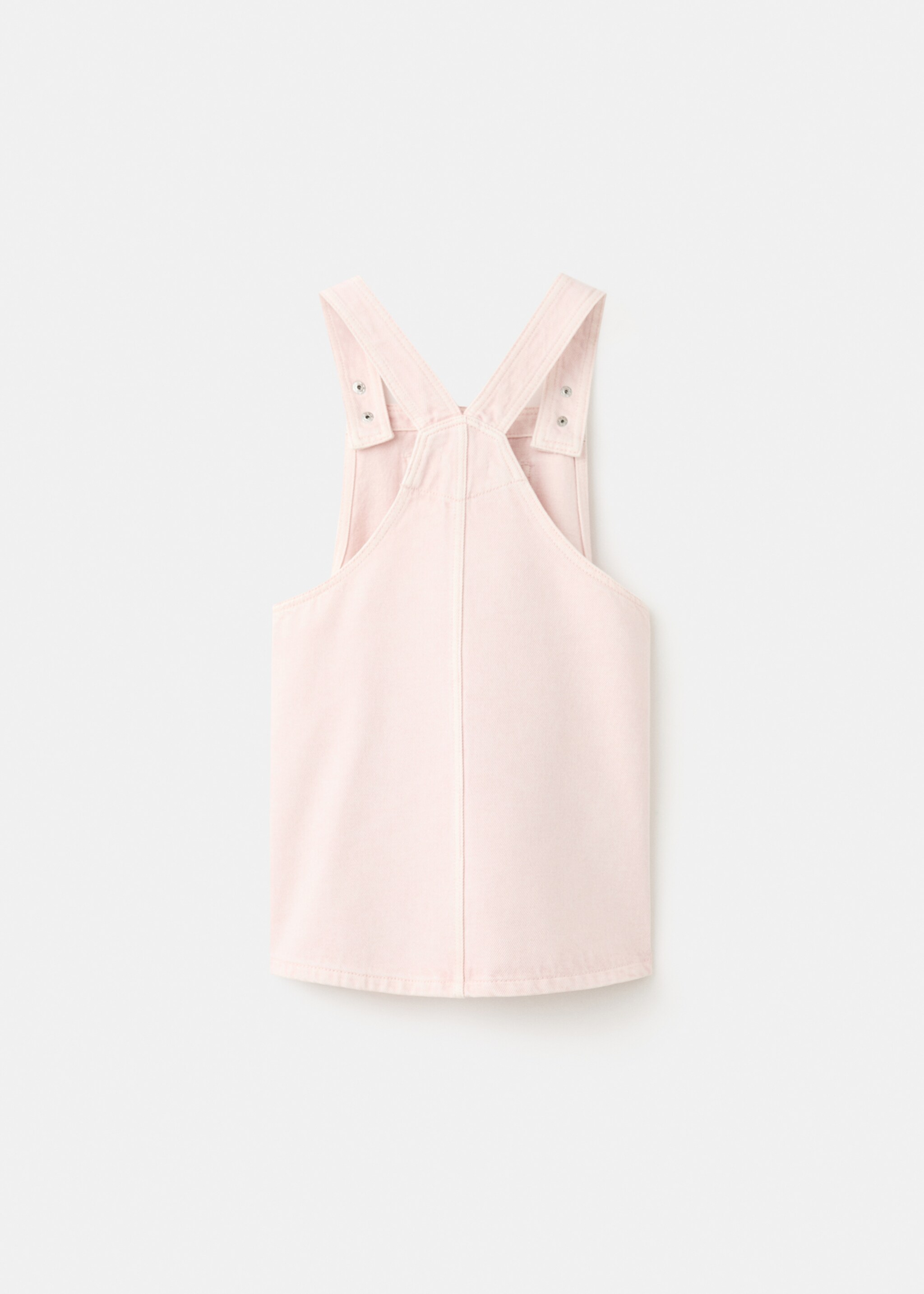 Short denim pinafore - Reverse of the article, Pink. Ref: 27096743-00.