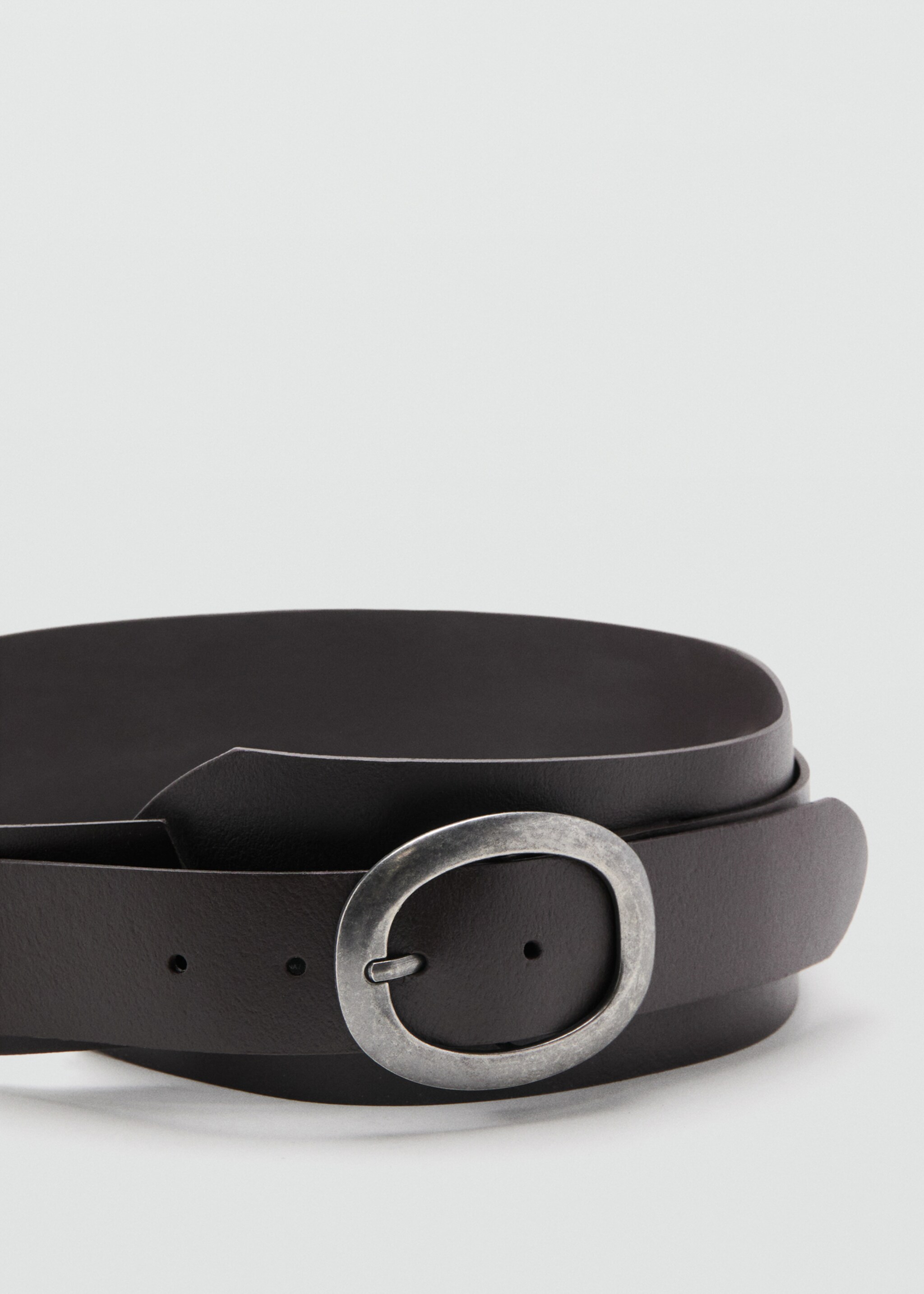 Leather obi belt - Medium plane, Chocolate. Ref: 27096744-00.