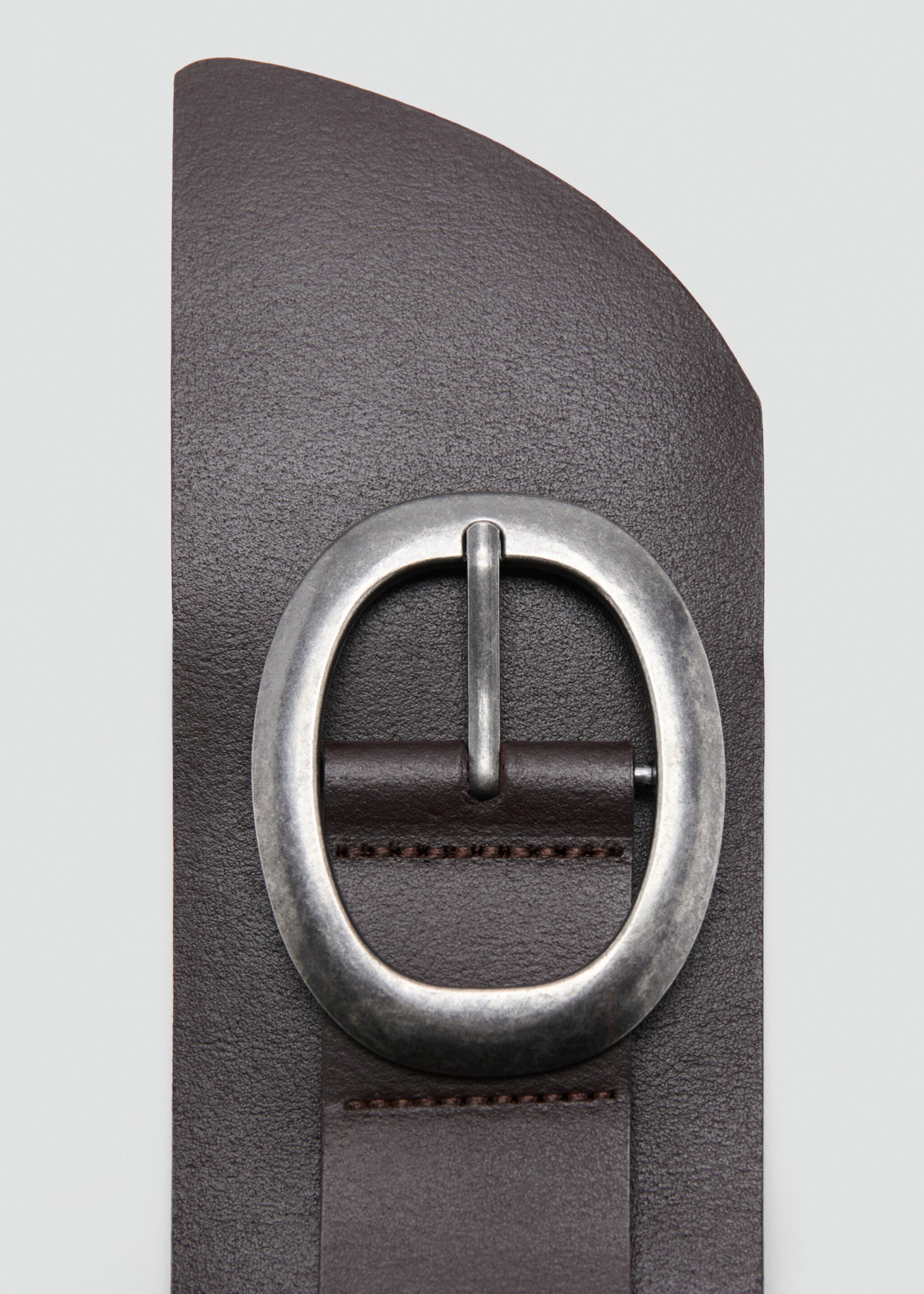 Leather obi belt - Details of the article 1, Chocolate. Ref: 27096744-00.