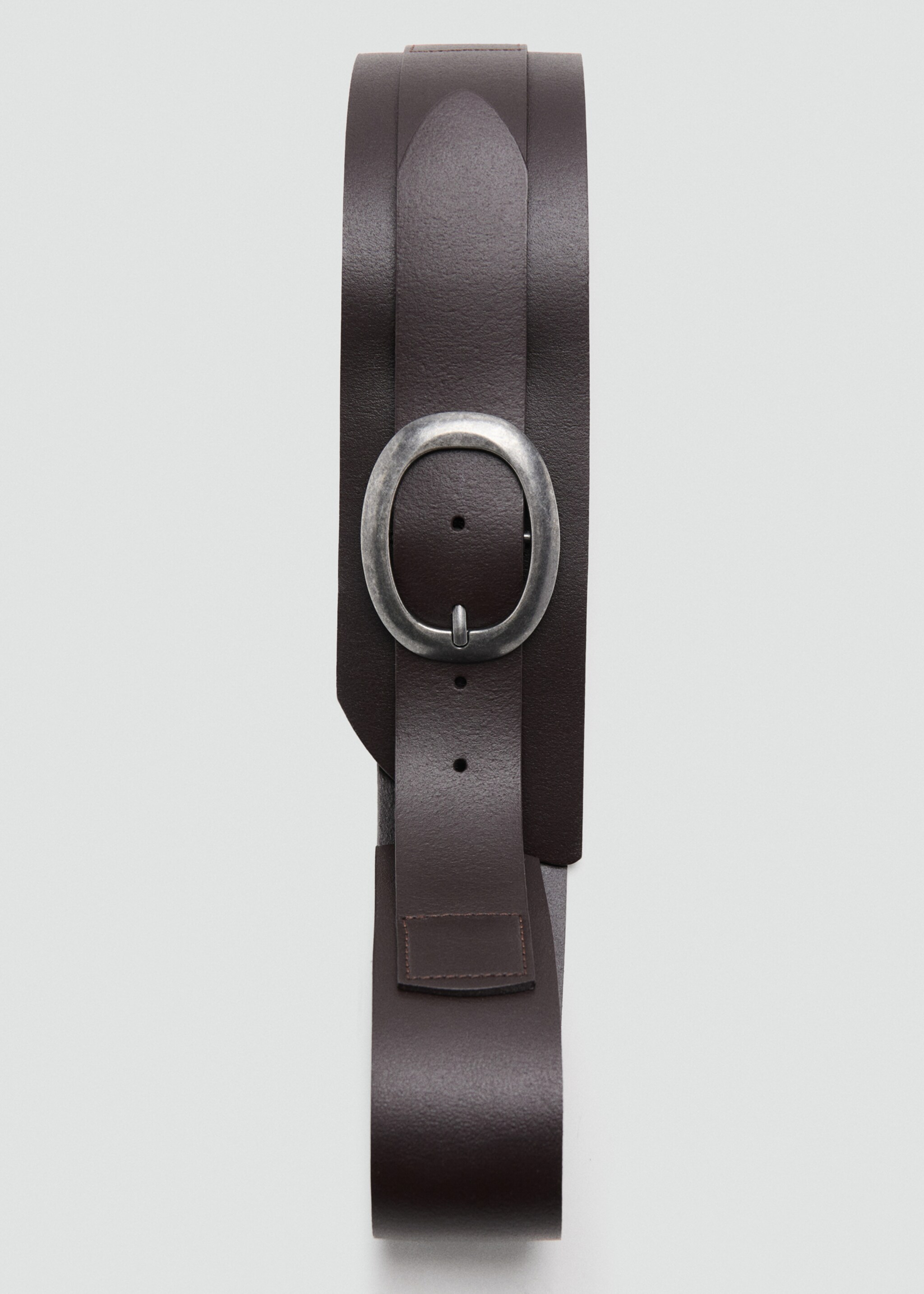 Leather obi belt - Details of the article 2, Chocolate. Ref: 27096744-00.