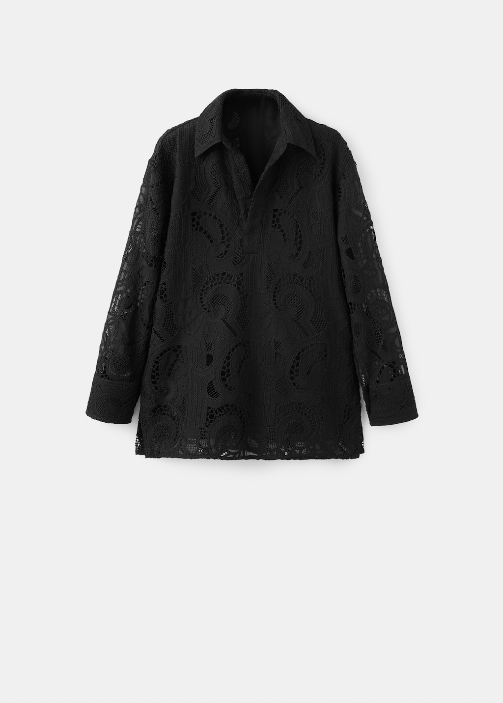 Embroidered blouse with lace accents - image 4