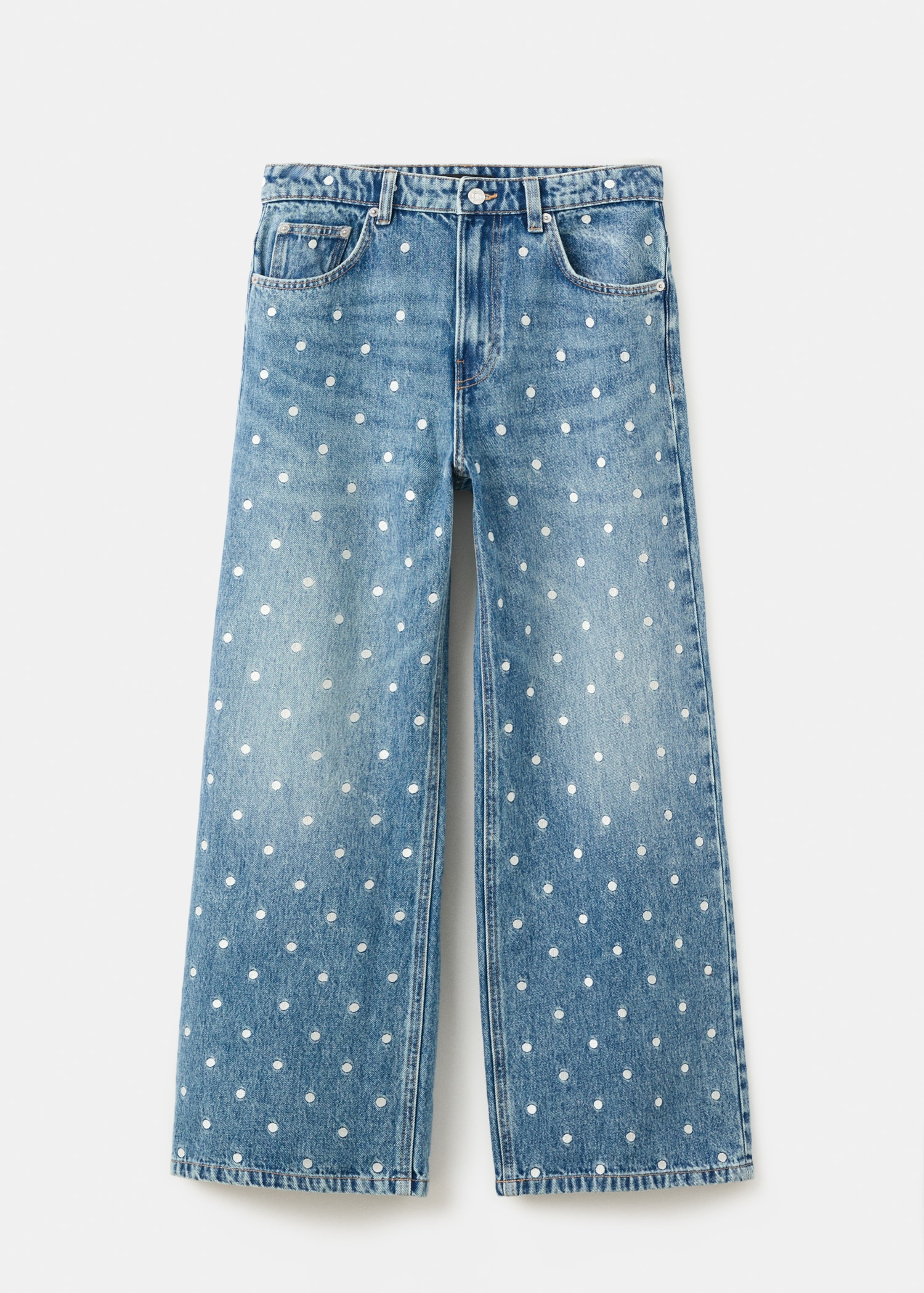 Polka dot straight-leg jeans - Article without model