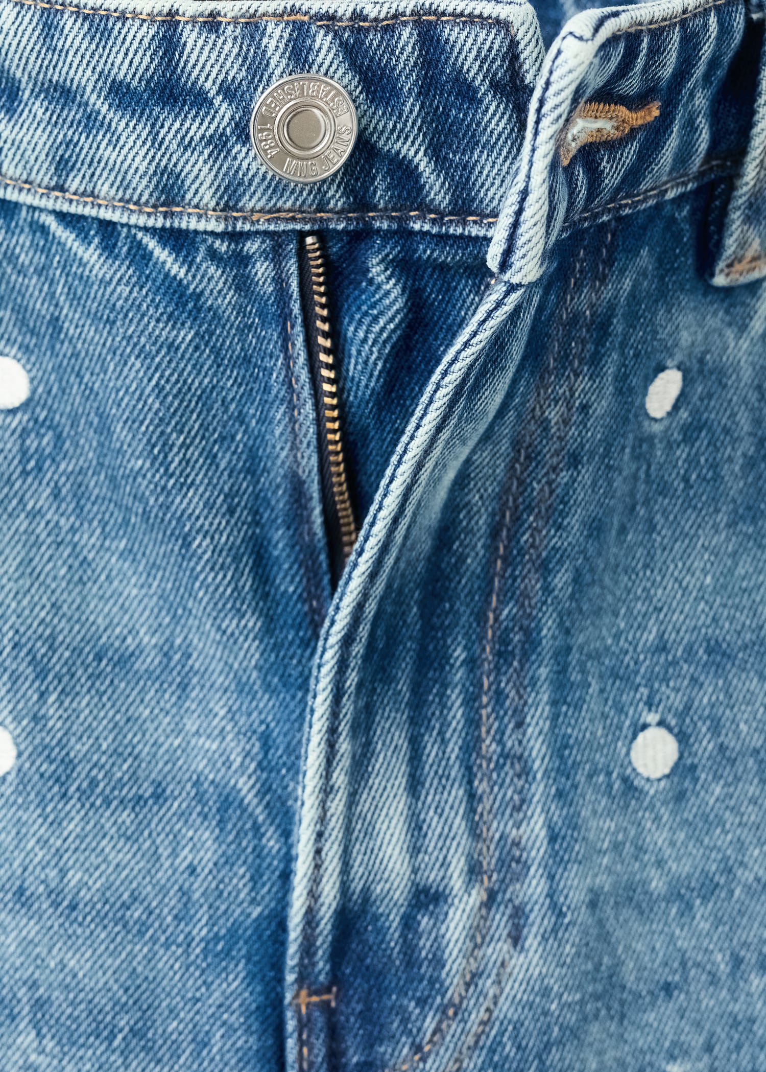 Polka dot straight-leg jeans - Details of the article 8